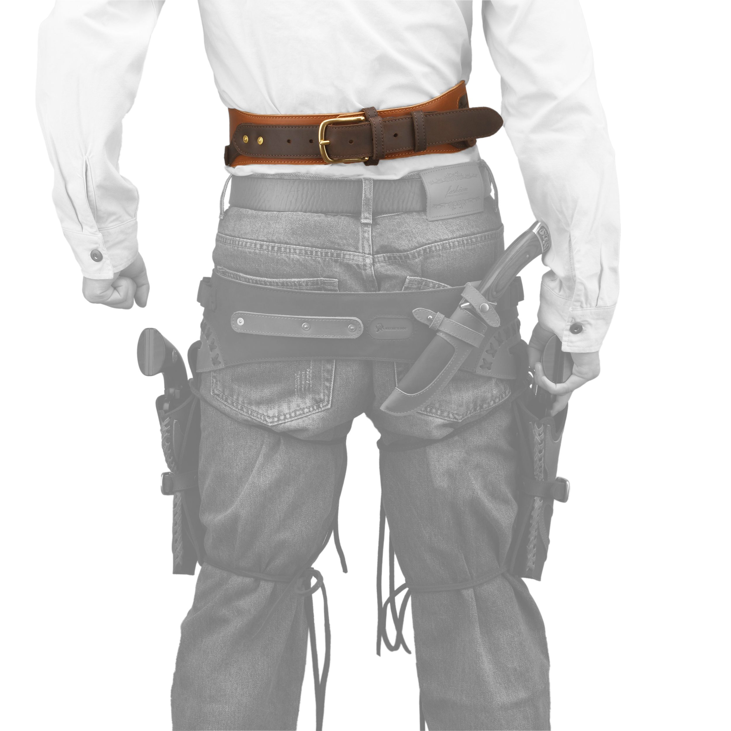 Western Gun Holster Belt – Dual Revolver Holsters with ShotShell Slots Waist Ammo Belt