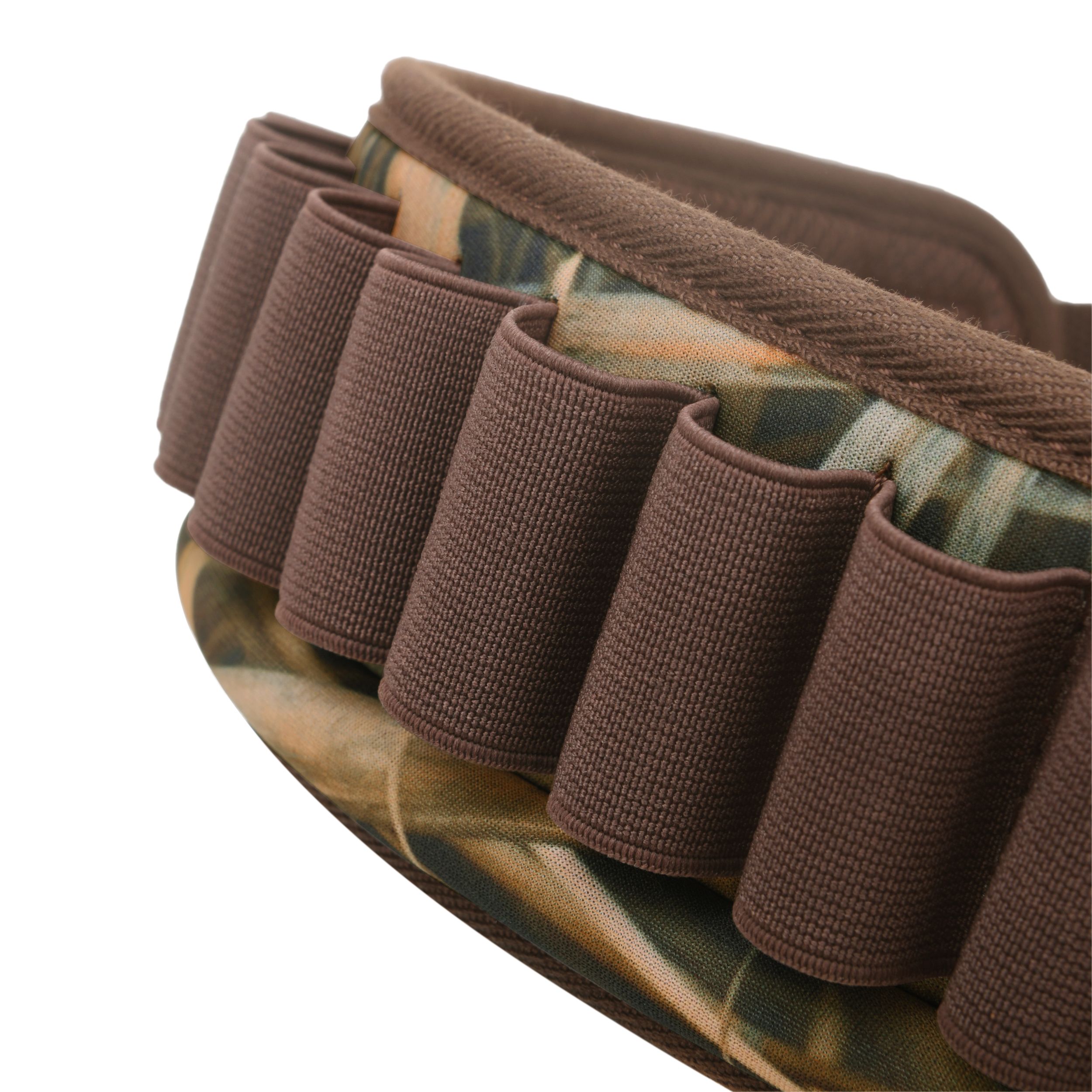 25 Rounds Shotgun Shells Bandolier Camo Ammo Holder Shotshells Waist Belt for 12GA 16GA 20GA