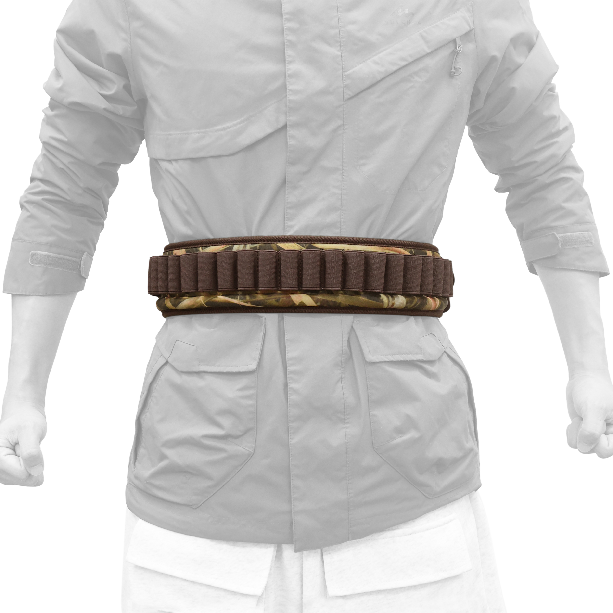 25 Rounds Shotgun Shells Bandolier Camo Ammo Holder Shotshells Waist Belt for 12GA 16GA 20GA