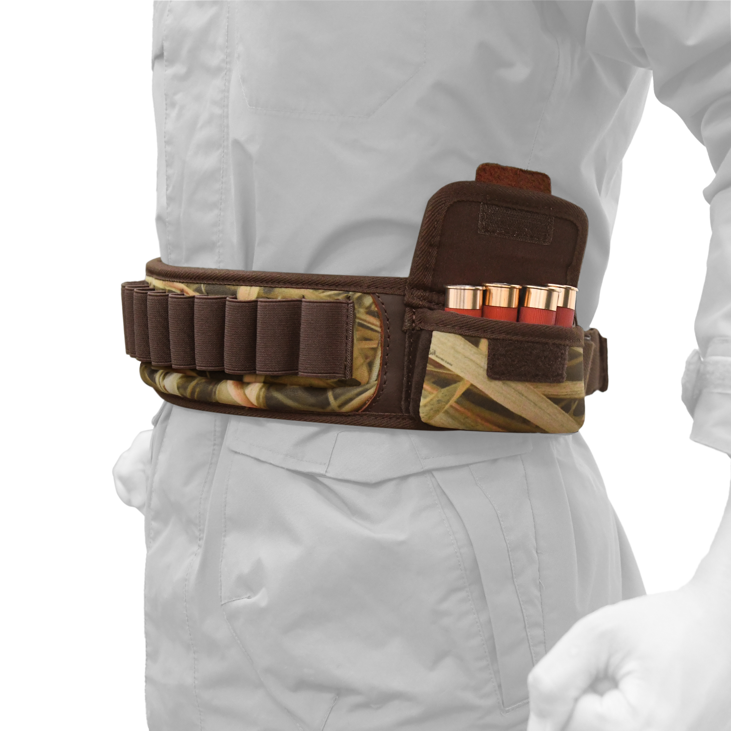 25 Rounds Shotgun Shells Bandolier Camo Ammo Holder Shotshells Waist Belt for 12GA 16GA 20GA