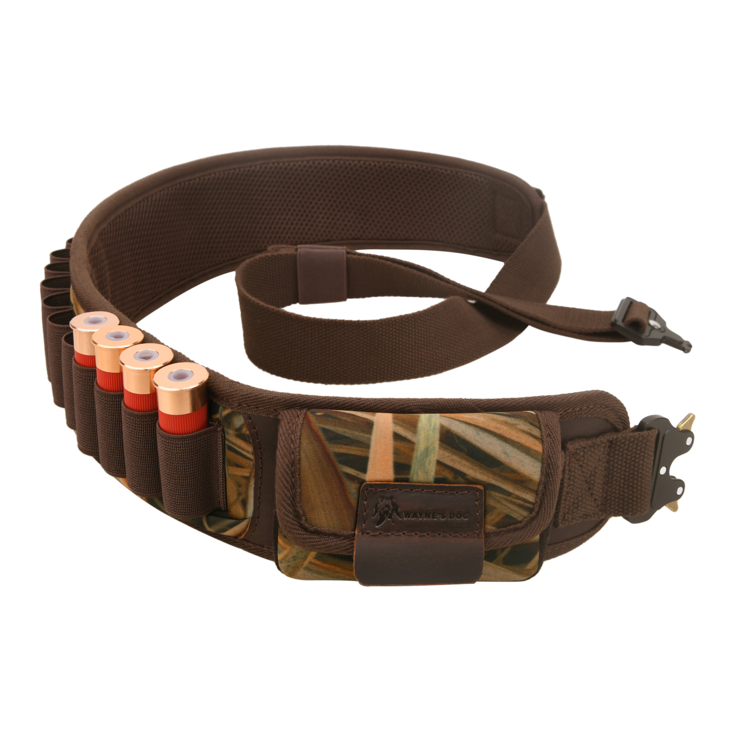 25 Rounds Shotgun Shells Bandolier Camo Ammo Holder Shotshells Waist Belt for 12GA 16GA 20GA