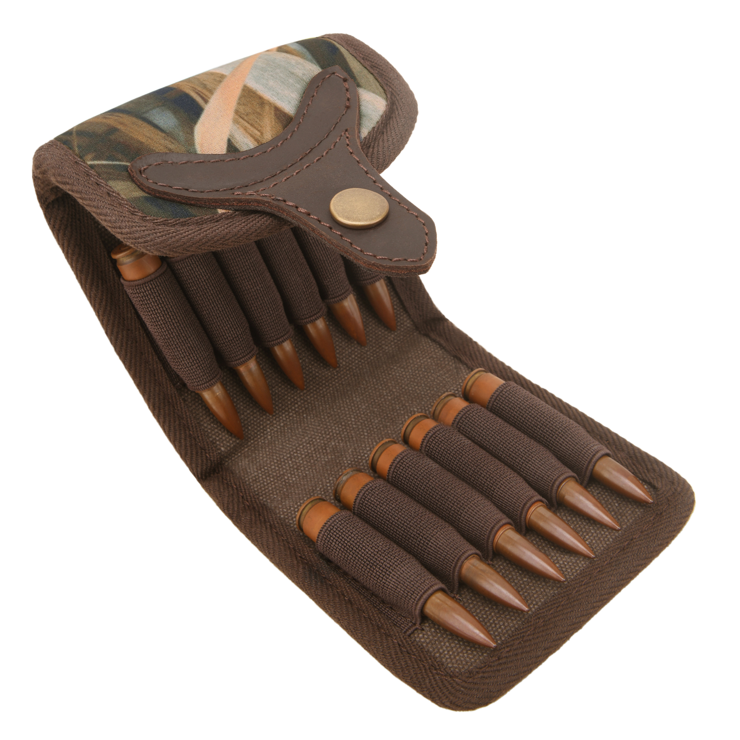 Camo Belt Loop Cartridge Holder, Camouflage Rifle Cartridge Bullet Holder Case Ammo Shell Pouch 12 Round