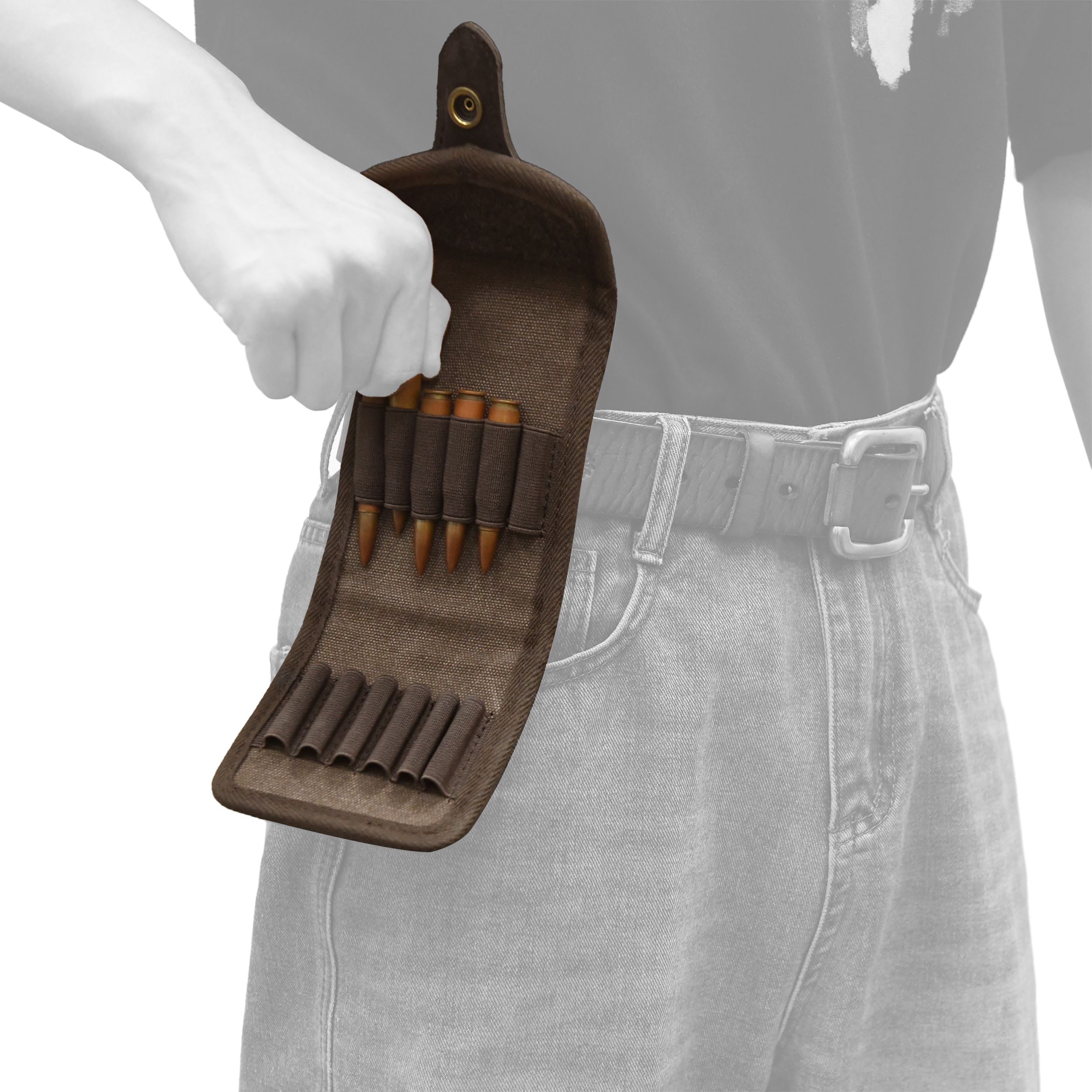 Camo Belt Loop Cartridge Holder, Camouflage Rifle Cartridge Bullet Holder Case Ammo Shell Pouch 12 Round