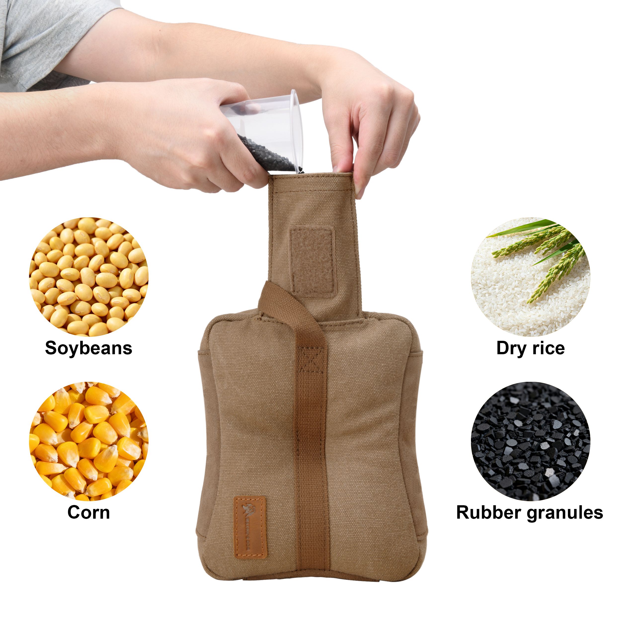 WAYNE'S DOG Canvas Shooting Sabdbag, Unfilled Gun Rest Bag Front Support Bench Bags for Range, Shooting