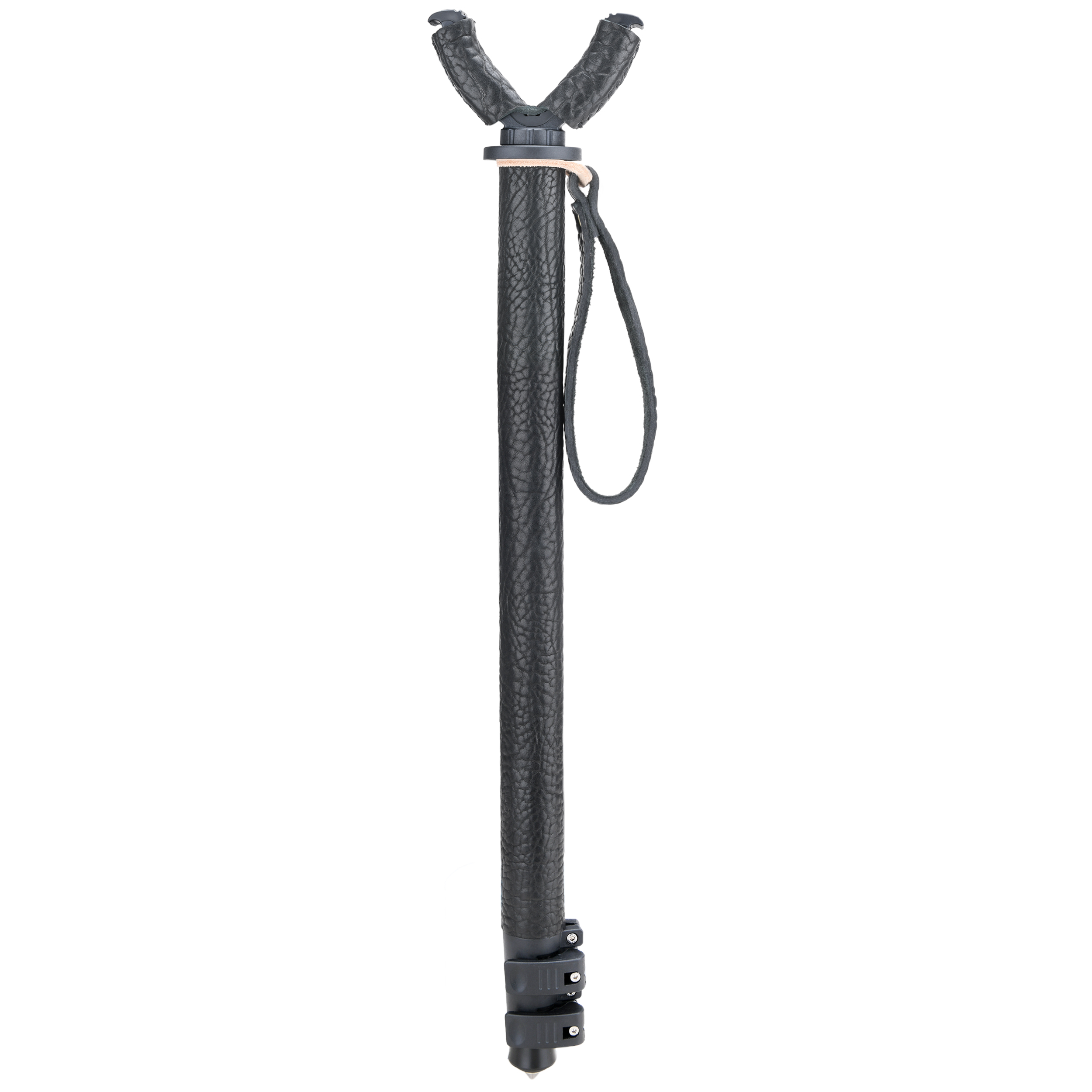 WAYNE'S DOG Shooting Stick Monopod Gun Rifle Shooting Rest with V Yoke, Whole Sheet Leather Wrap