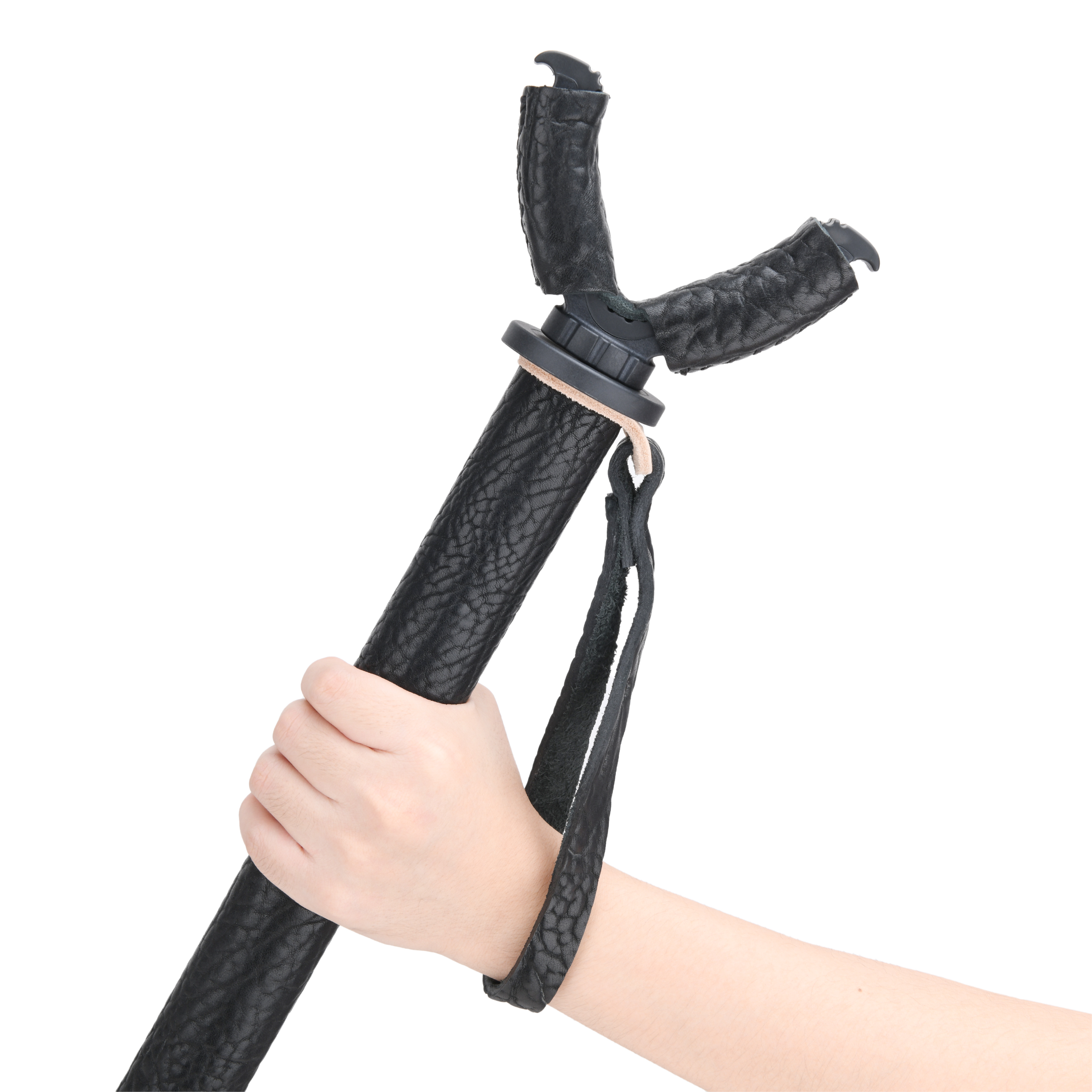 WAYNE'S DOG Shooting Stick Monopod Gun Rifle Shooting Rest with V Yoke, Whole Sheet Leather Wrap