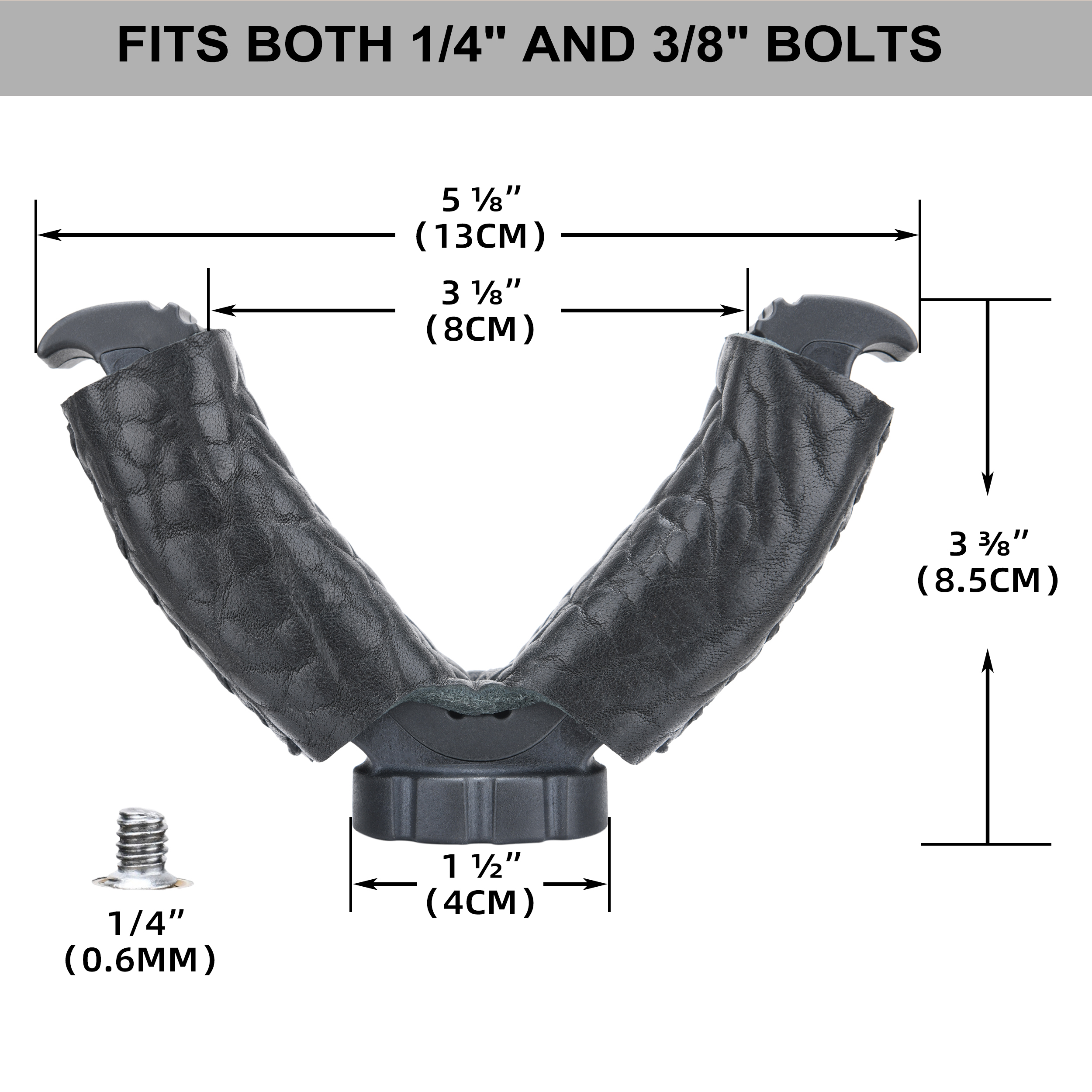 WAYNE'S DOG Shooting Stick Monopod Gun Rifle Shooting Rest with V Yoke, Whole Sheet Leather Wrap
