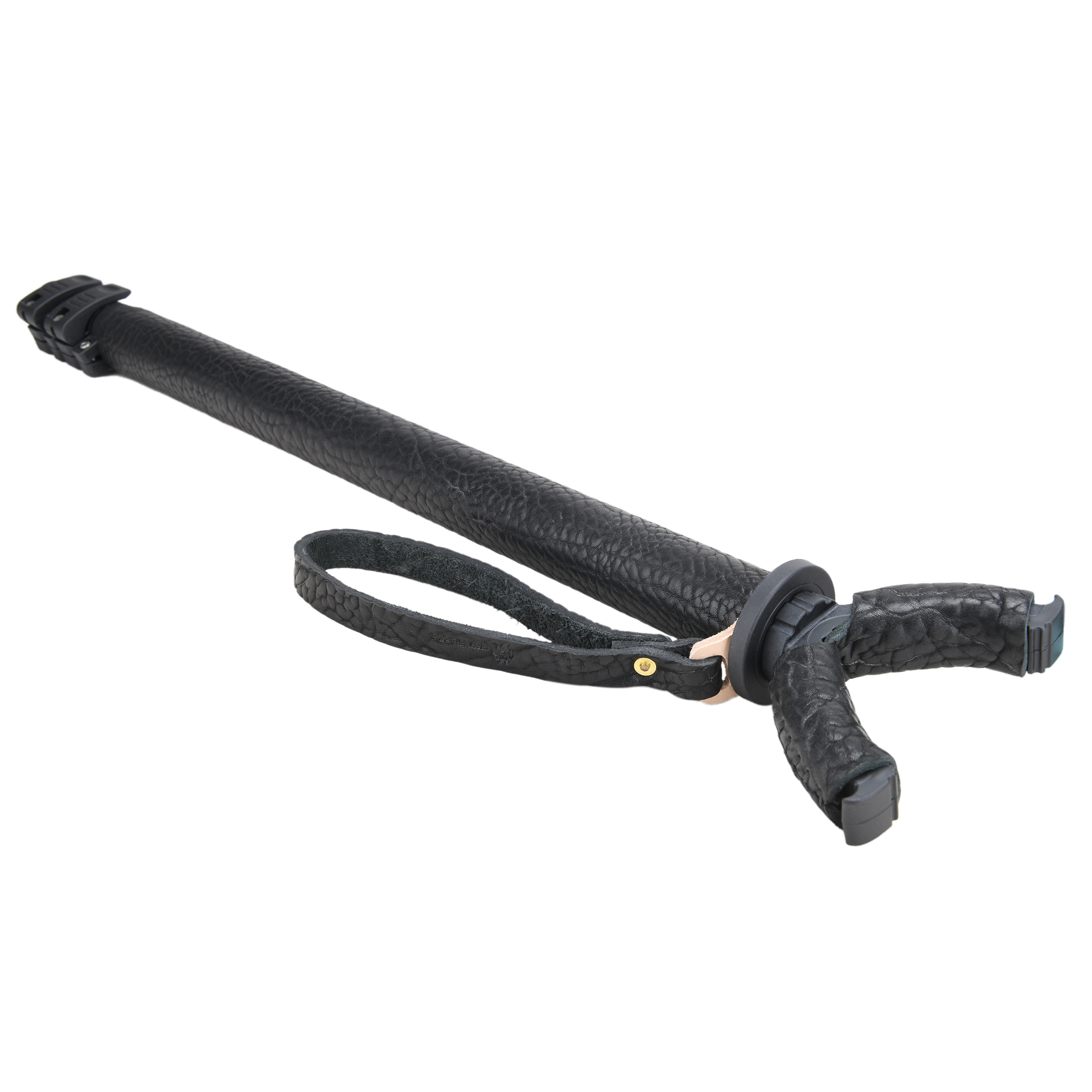 WAYNE'S DOG Shooting Stick Monopod Gun Rifle Shooting Rest with V Yoke, Whole Sheet Leather Wrap