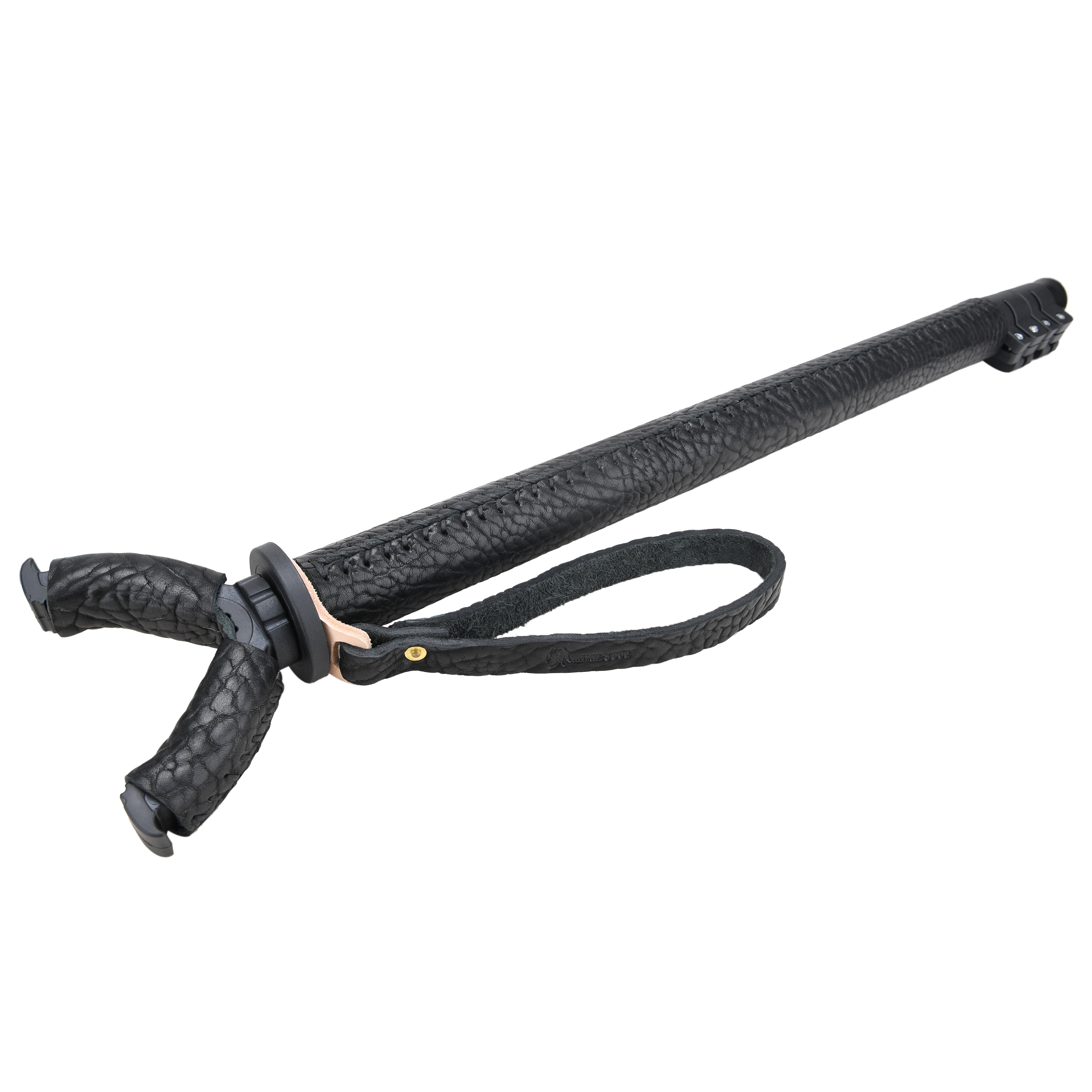 WAYNE'S DOG Shooting Stick Monopod Gun Rifle Shooting Rest with V Yoke, Whole Sheet Leather Wrap