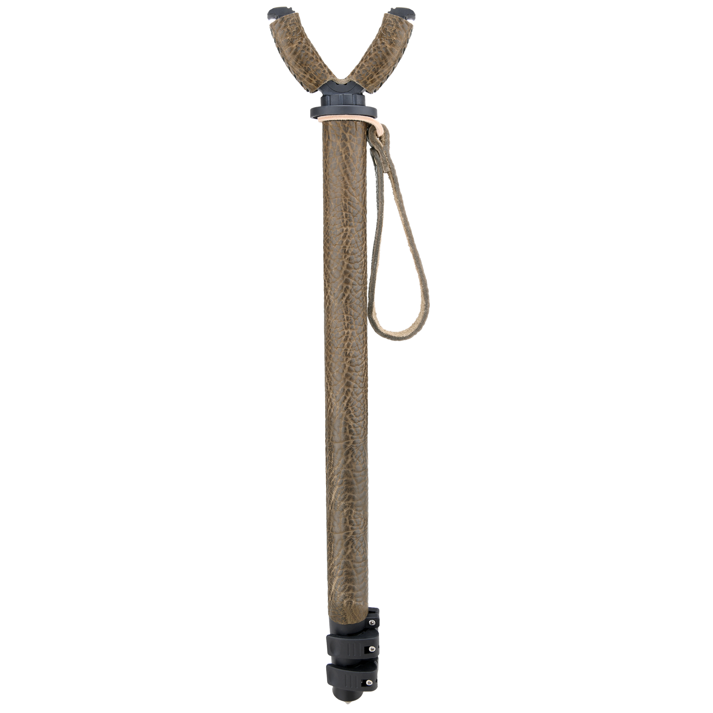 WAYNE'S DOG Shooting Stick Monopod Gun Rifle Shooting Rest with V Yoke, Whole Sheet Leather Wrap