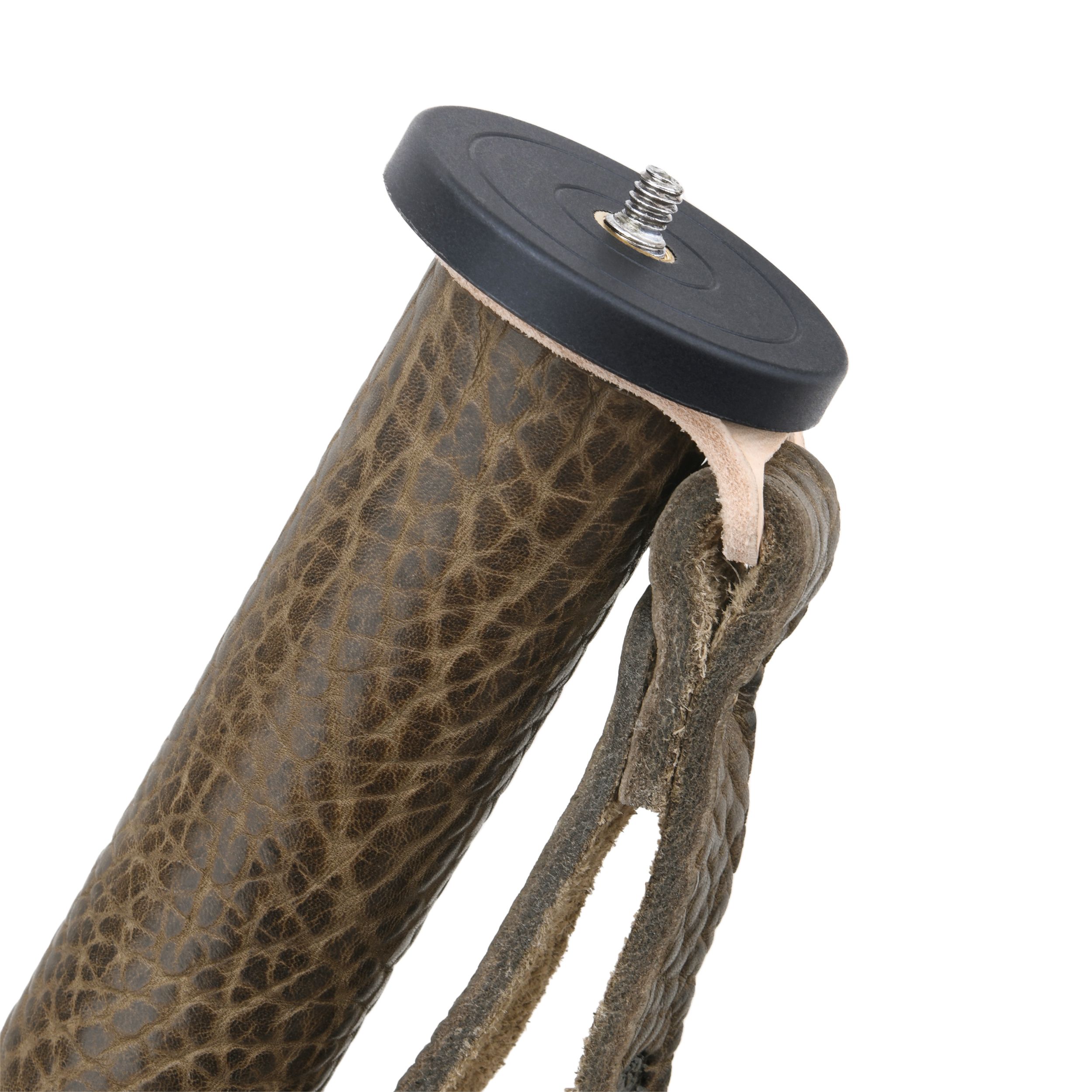 WAYNE'S DOG Shooting Stick Monopod Gun Rifle Shooting Rest with V Yoke, Whole Sheet Leather Wrap