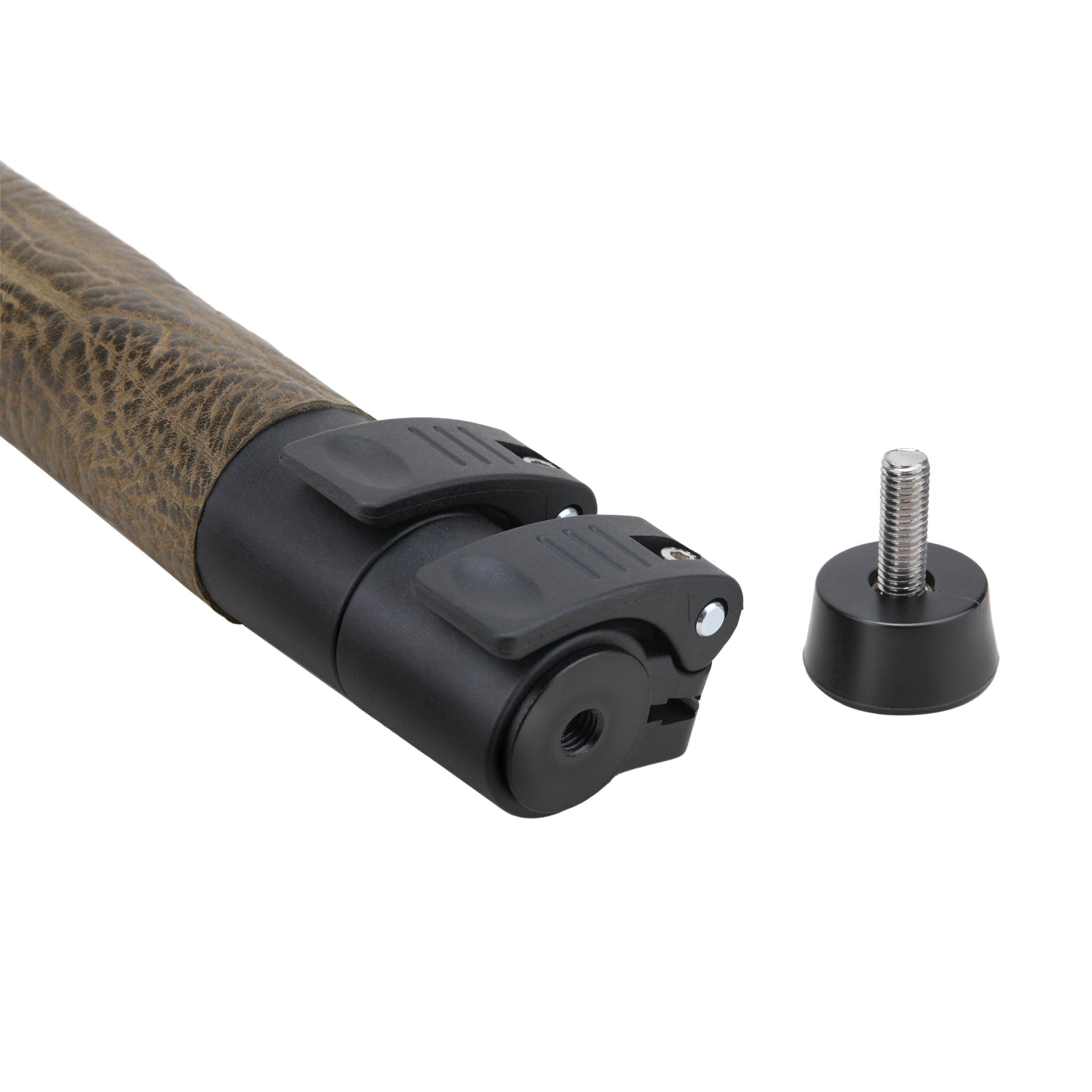 WAYNE'S DOG Shooting Stick Monopod Gun Rifle Shooting Rest with V Yoke, Whole Sheet Leather Wrap