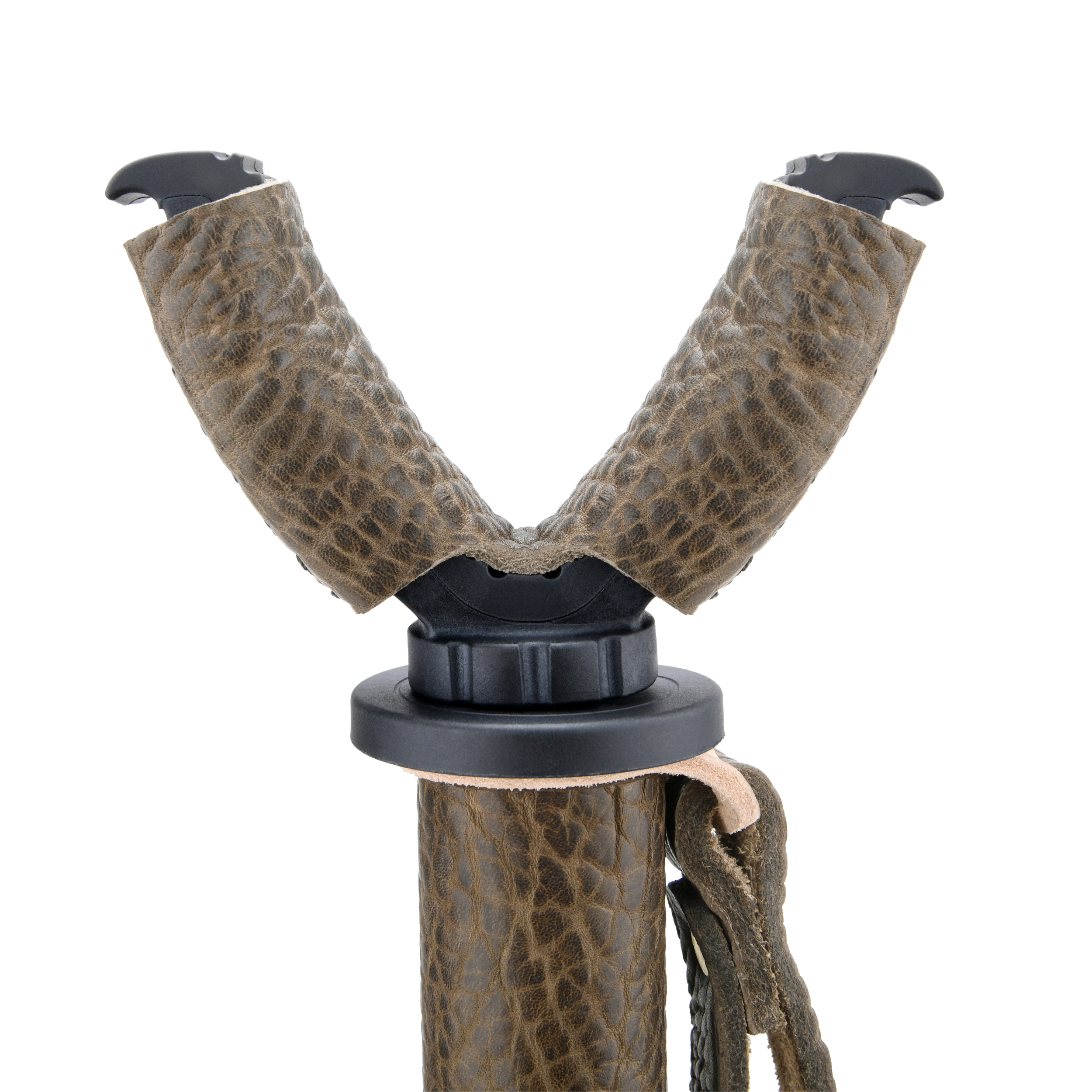 WAYNE'S DOG Shooting Stick Monopod Gun Rifle Shooting Rest with V Yoke, Whole Sheet Leather Wrap