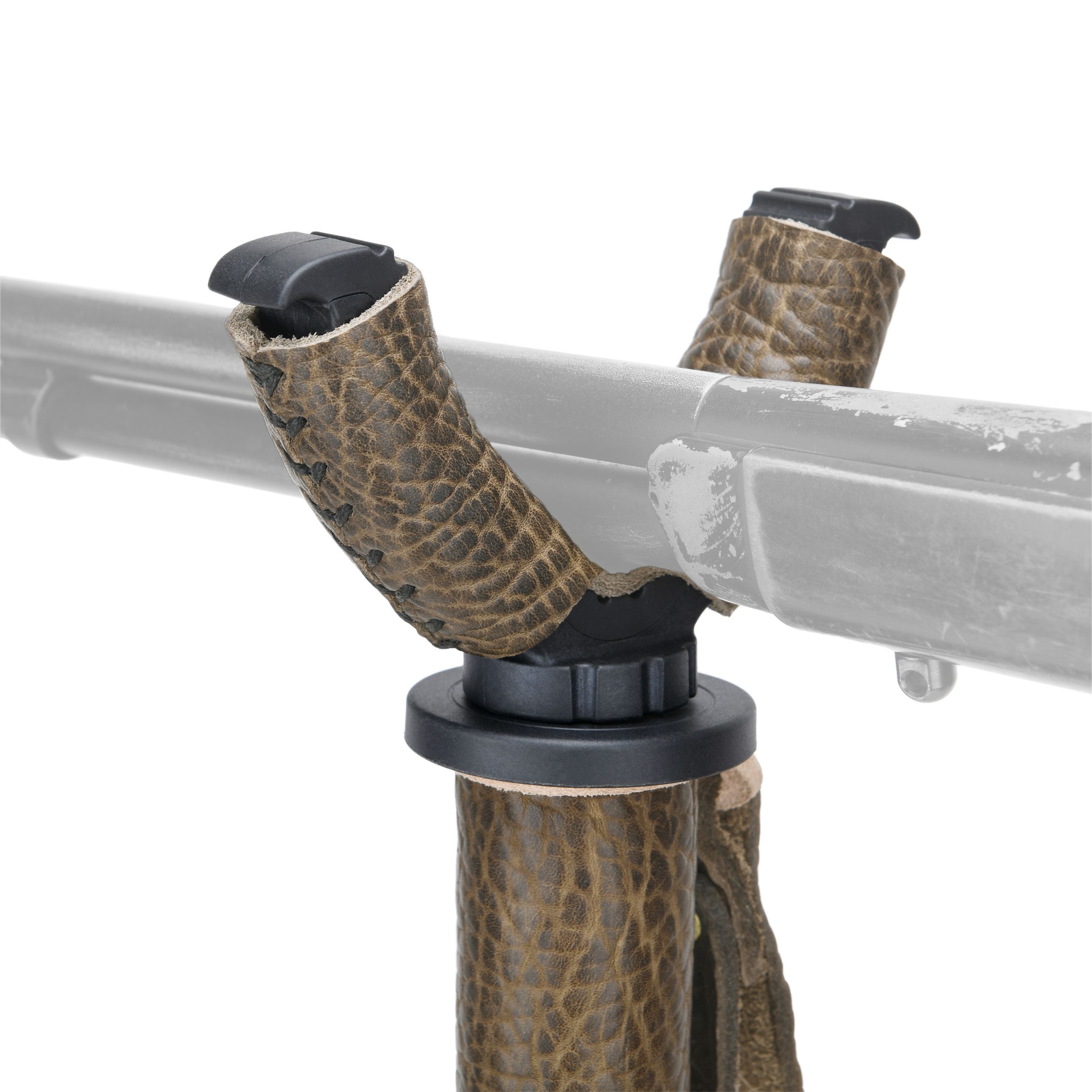 WAYNE'S DOG Shooting Stick Monopod Gun Rifle Shooting Rest with V Yoke, Whole Sheet Leather Wrap