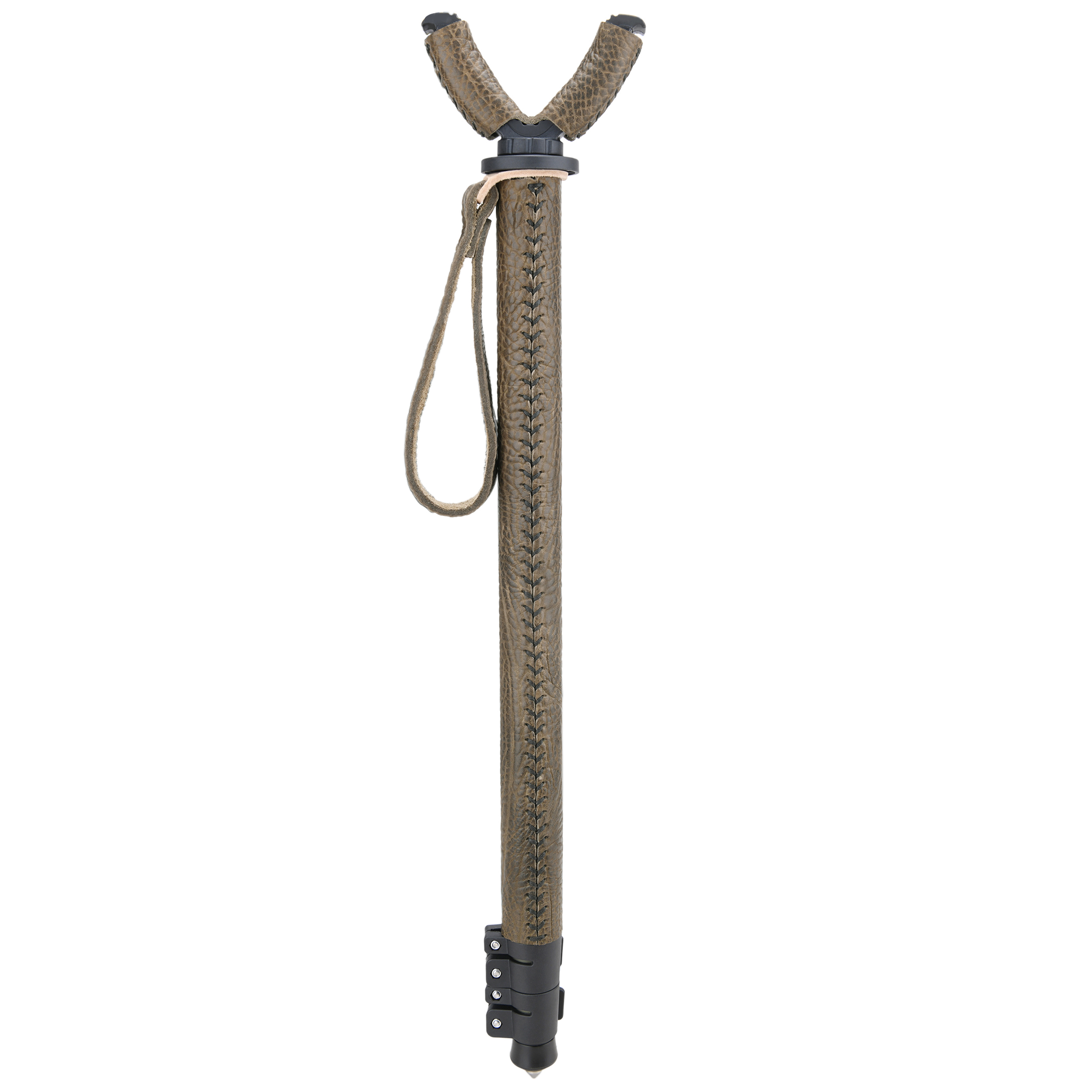 WAYNE'S DOG Shooting Stick Monopod Gun Rifle Shooting Rest with V Yoke, Whole Sheet Leather Wrap