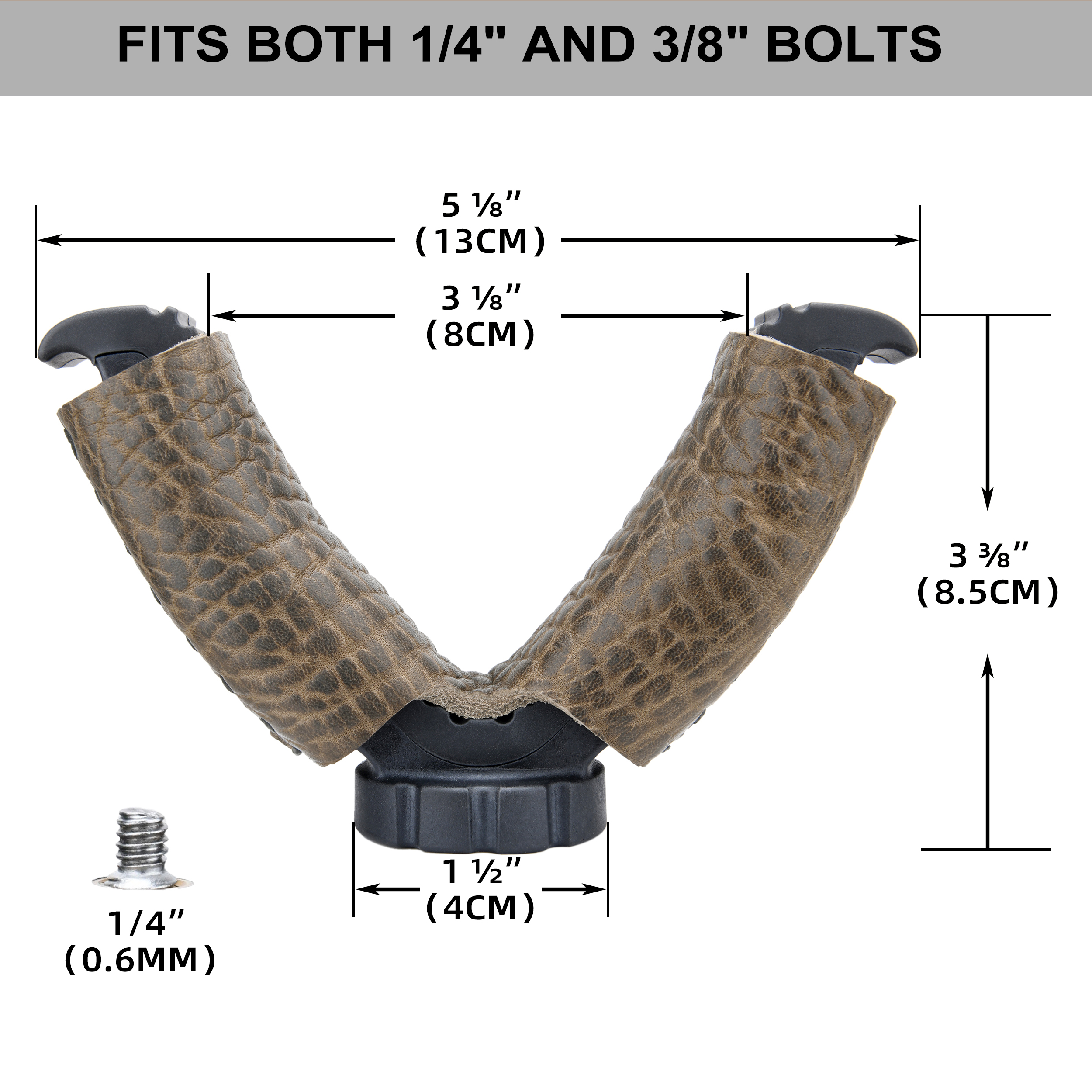 WAYNE'S DOG Shooting Stick Monopod Gun Rifle Shooting Rest with V Yoke, Whole Sheet Leather Wrap