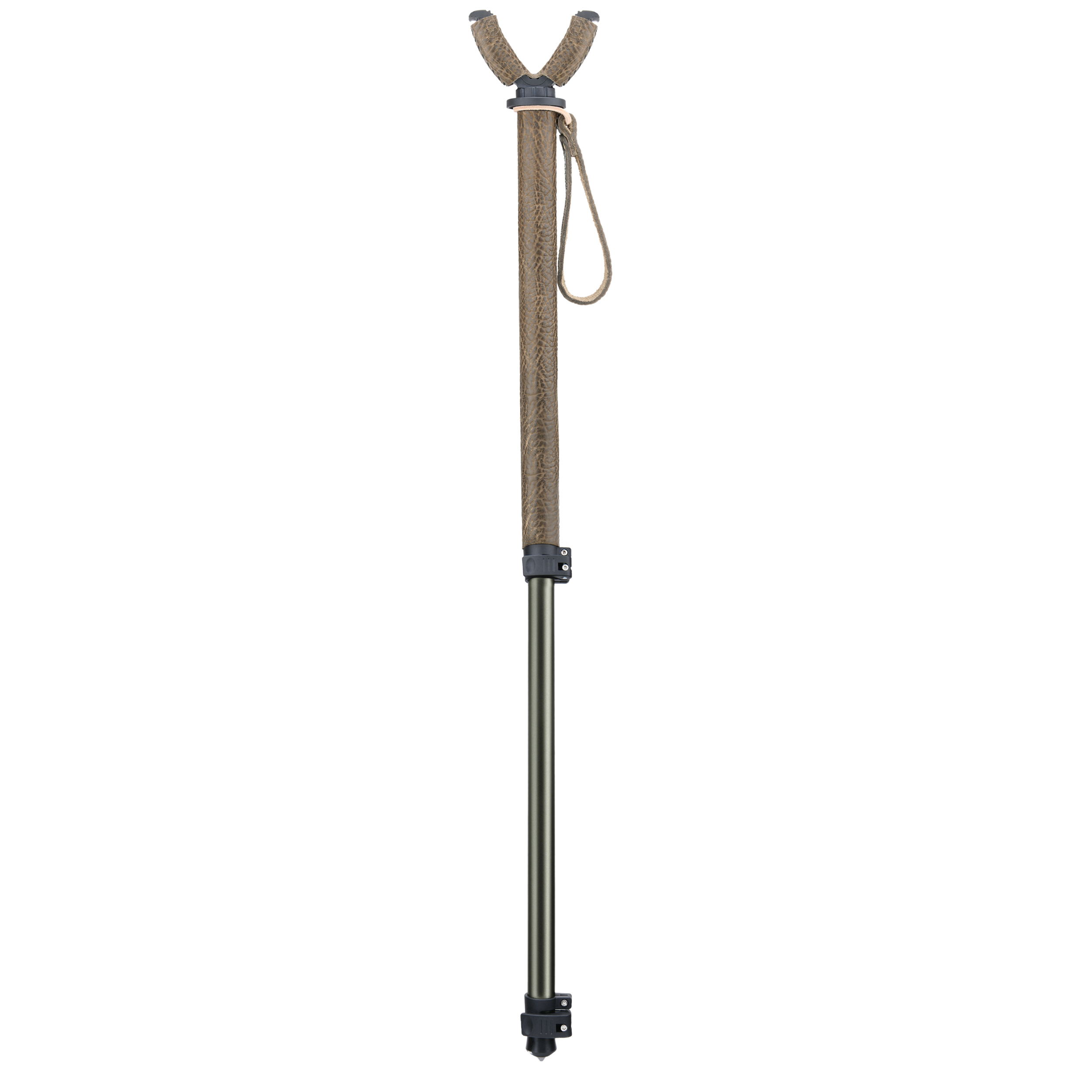 WAYNE'S DOG Shooting Stick Monopod Gun Rifle Shooting Rest with V Yoke, Whole Sheet Leather Wrap