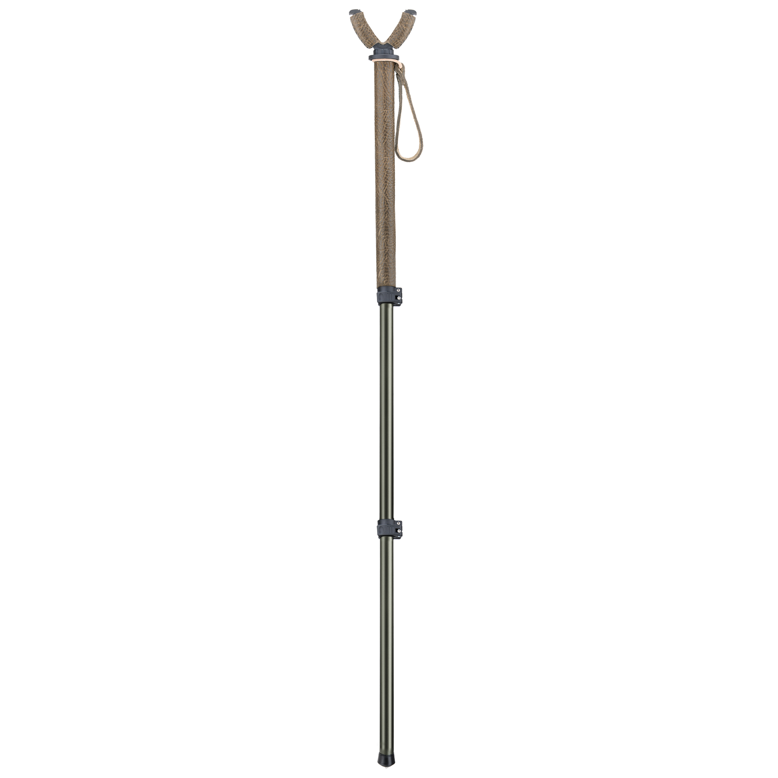 WAYNE'S DOG Shooting Stick Monopod Gun Rifle Shooting Rest with V Yoke, Whole Sheet Leather Wrap