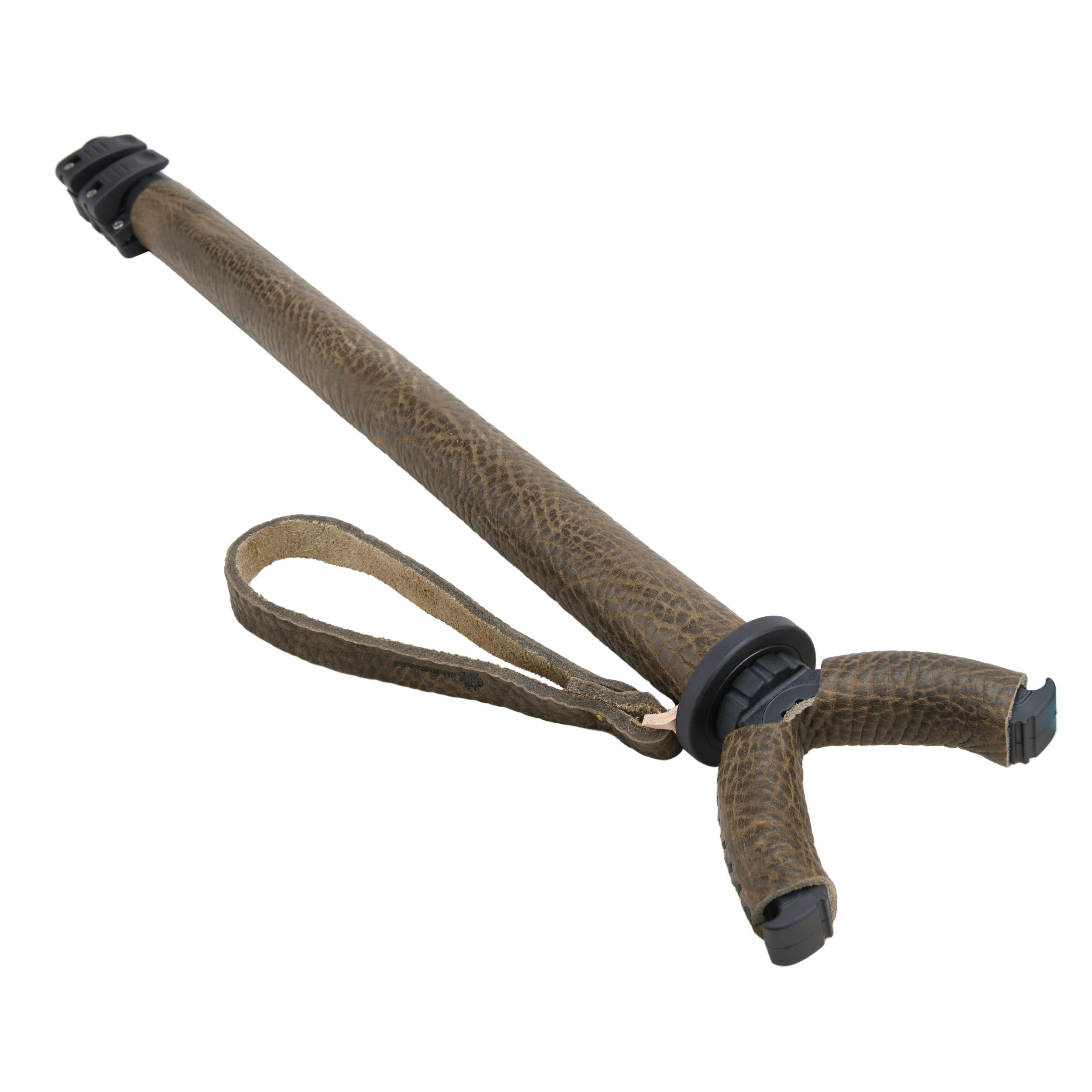 WAYNE'S DOG Shooting Stick Monopod Gun Rifle Shooting Rest with V Yoke, Whole Sheet Leather Wrap