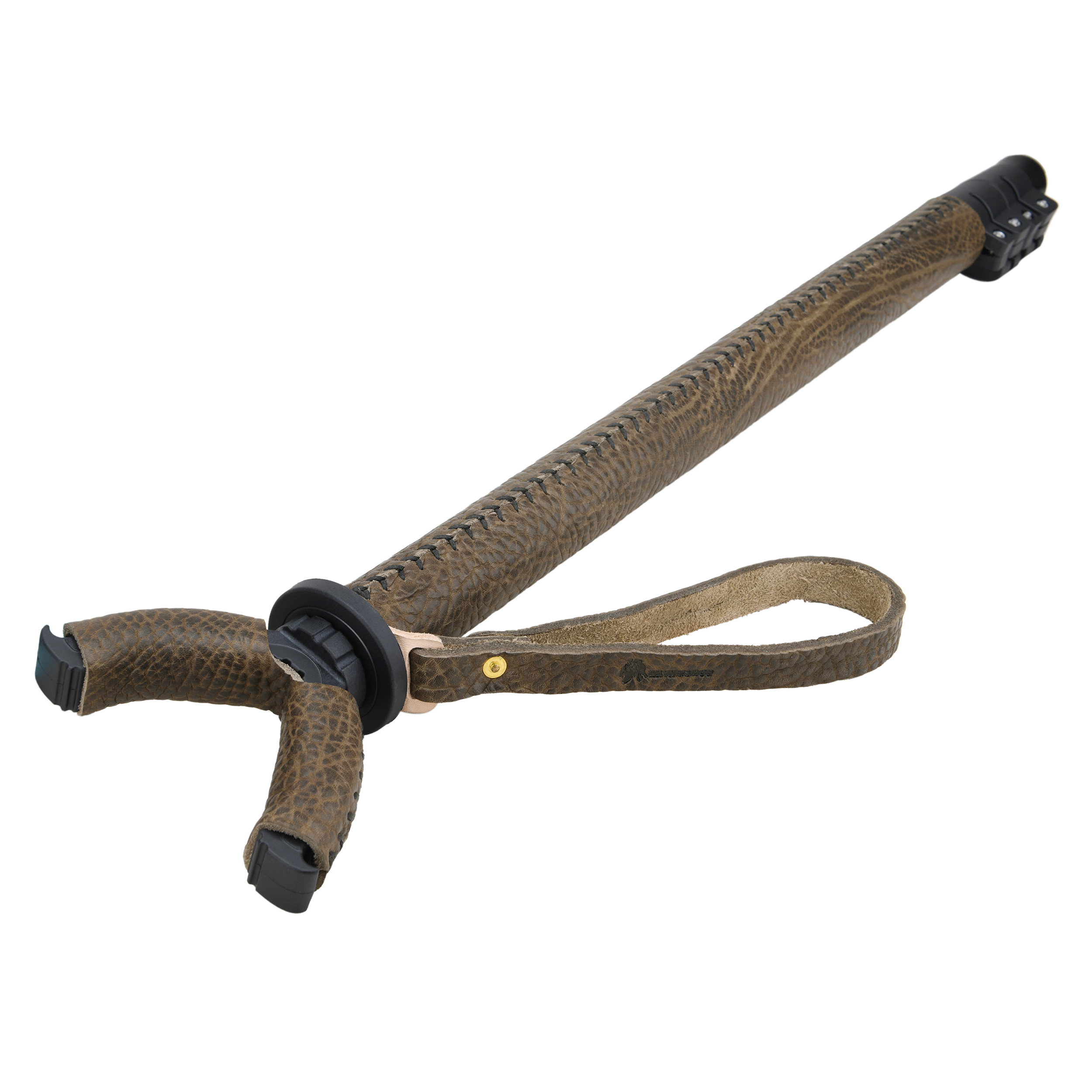 WAYNE'S DOG Shooting Stick Monopod Gun Rifle Shooting Rest with V Yoke, Whole Sheet Leather Wrap
