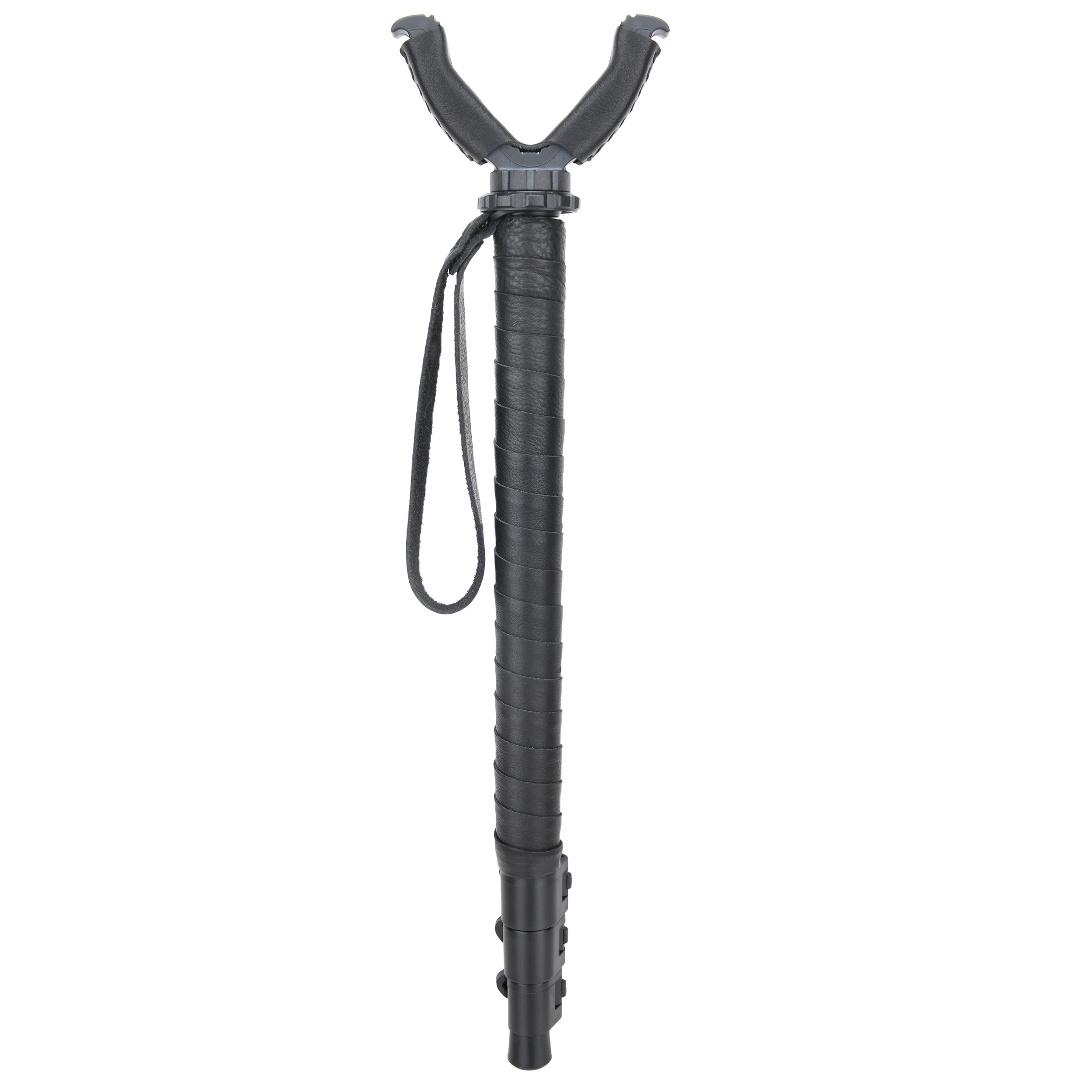 WAYNE'S DOG Shooting Stick Monopod Gun Rifle Shooting Rest with V Yoke, Whole Sheet Leather Wrap