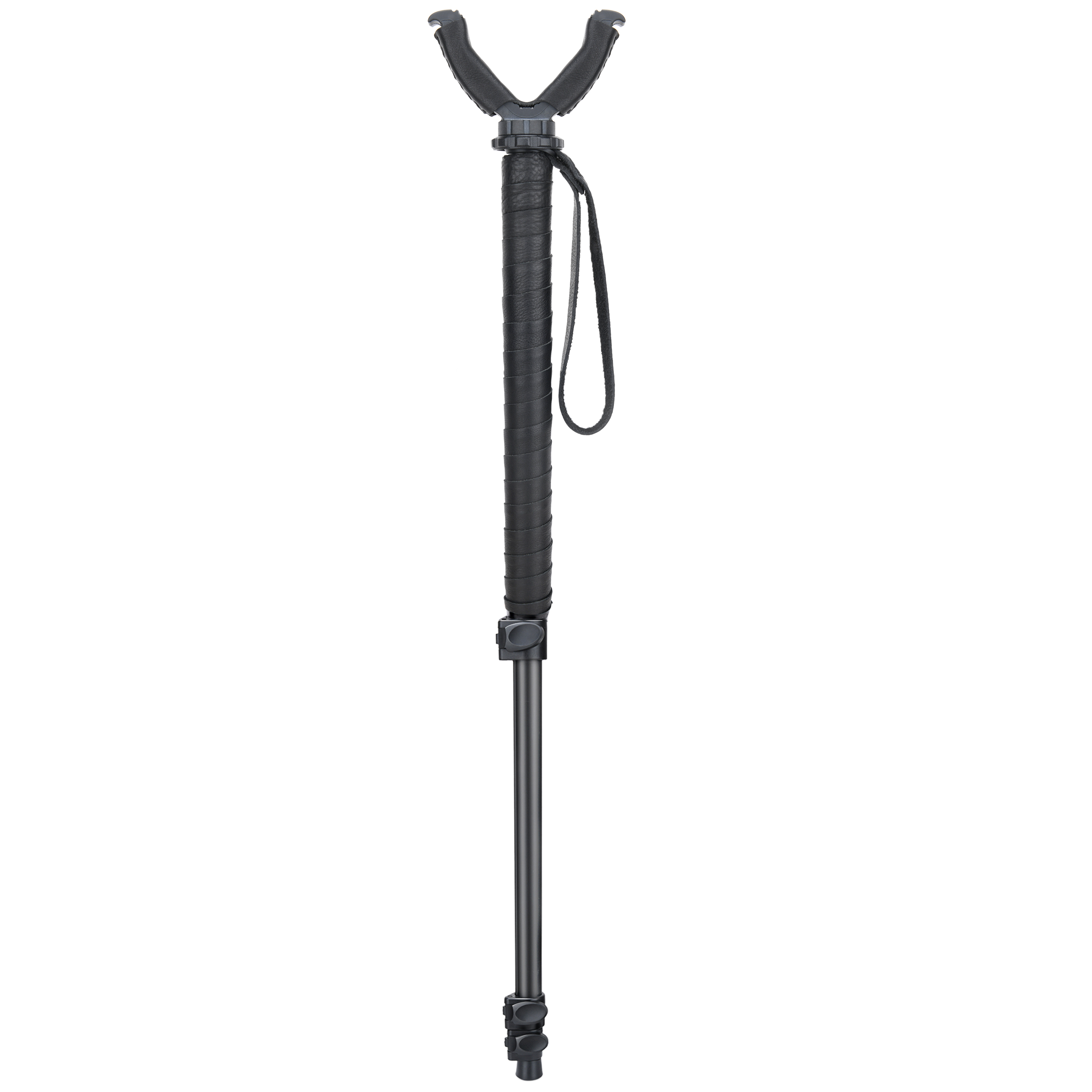 WAYNE'S DOG Shooting Stick Monopod Gun Rifle Shooting Rest with V Yoke, Whole Sheet Leather Wrap