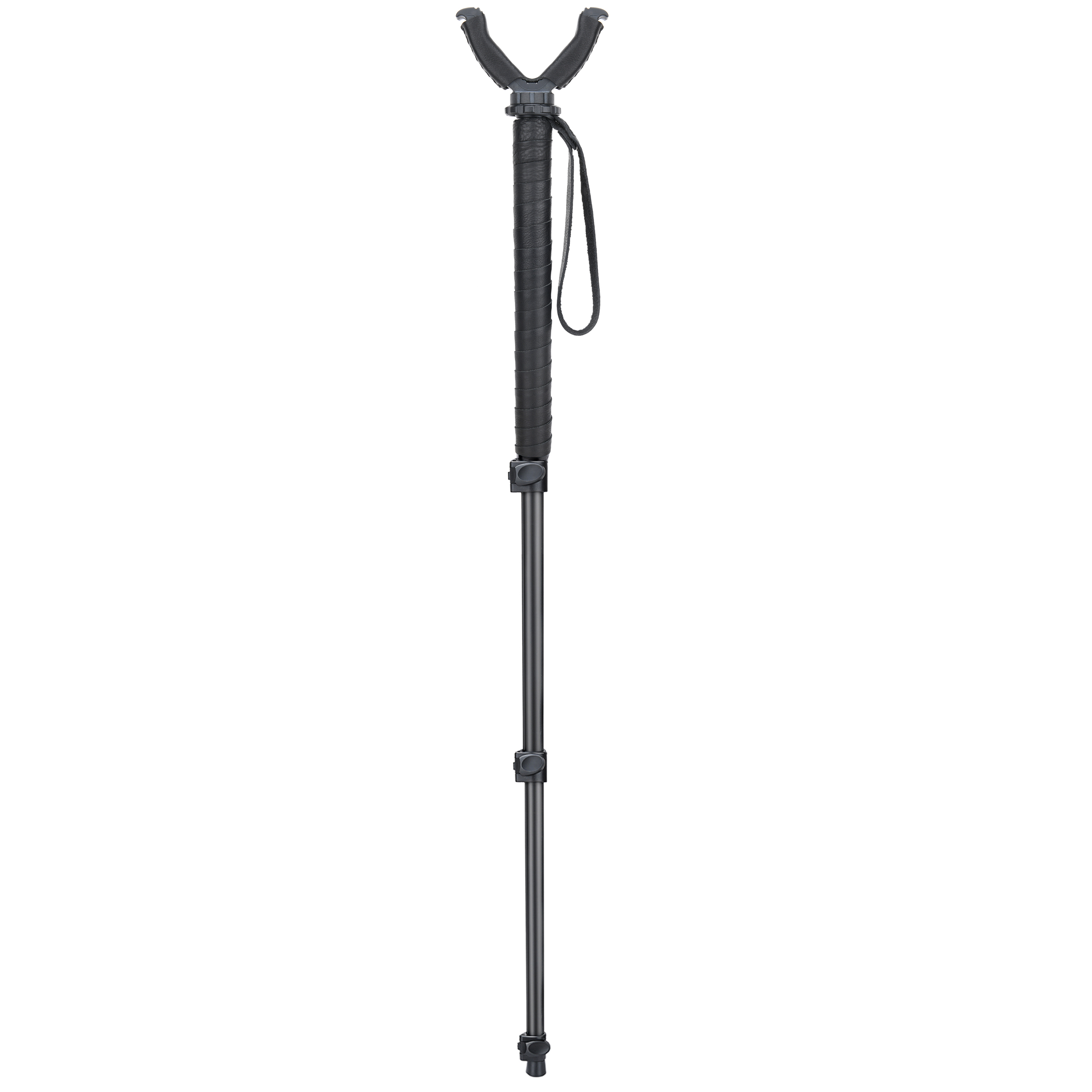 WAYNE'S DOG Shooting Stick Monopod Gun Rifle Shooting Rest with V Yoke, Whole Sheet Leather Wrap