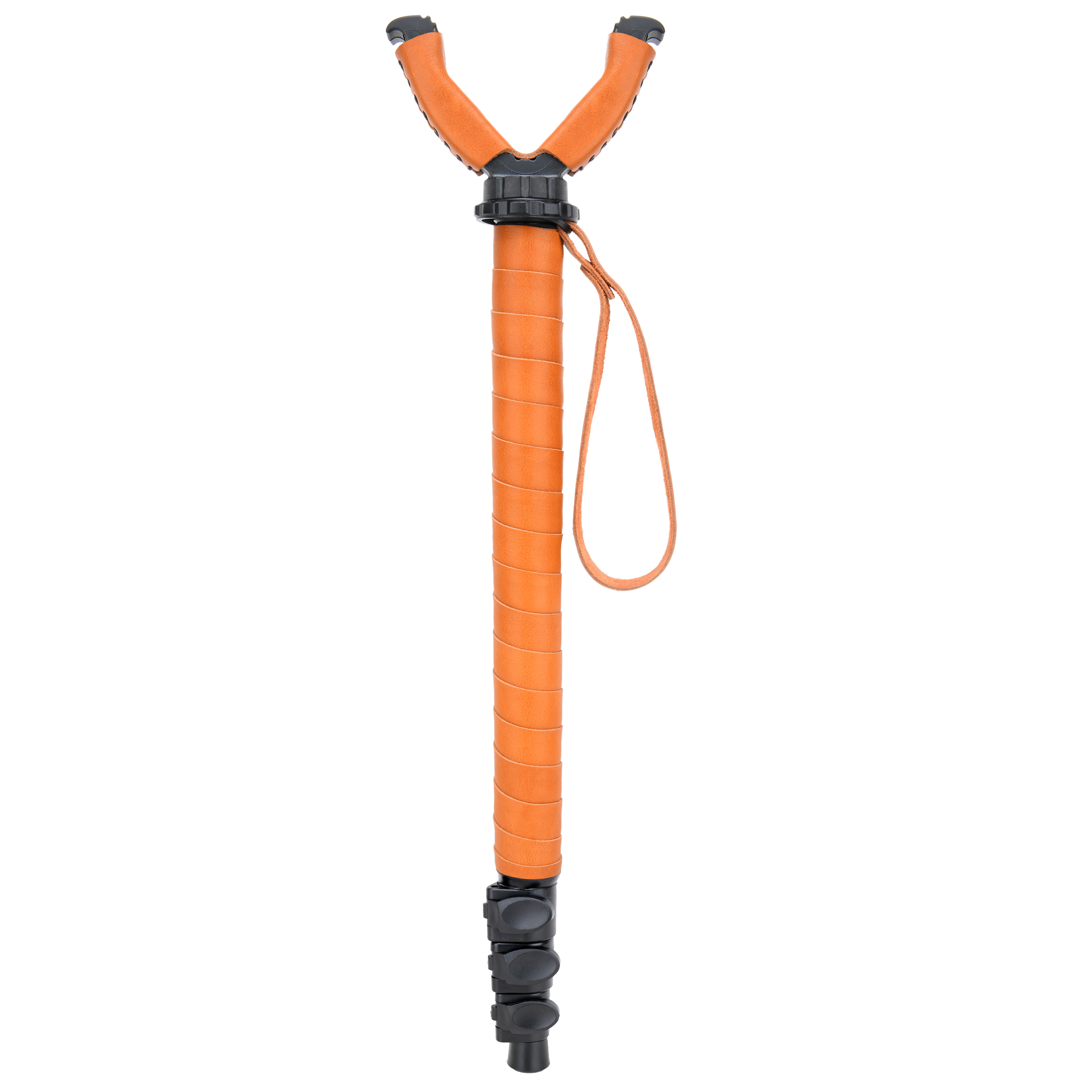 WAYNE'S DOG Shooting Stick Monopod Gun Rifle Shooting Rest with V Yoke, Whole Sheet Leather Wrap