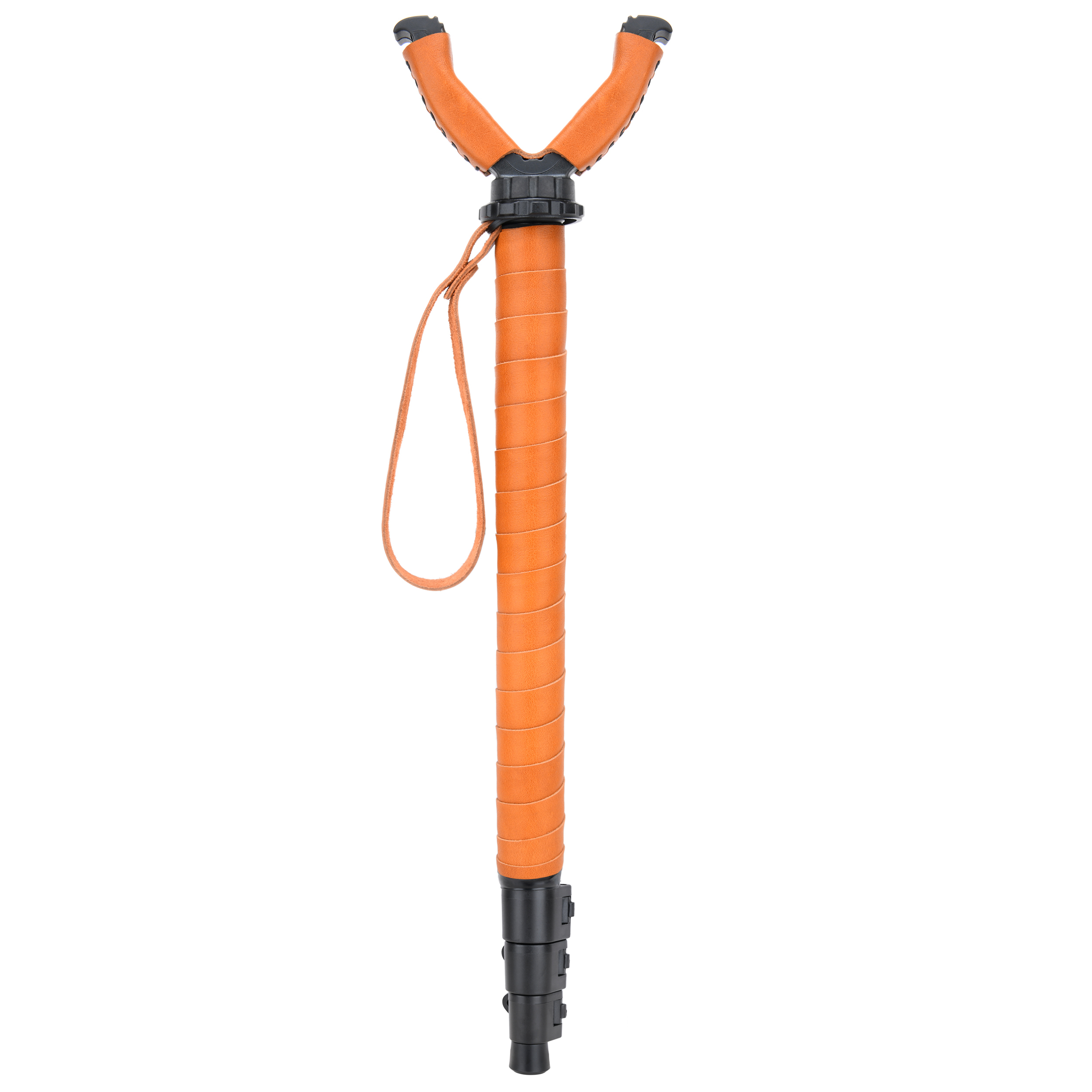 WAYNE'S DOG Shooting Stick Monopod Gun Rifle Shooting Rest with V Yoke, Whole Sheet Leather Wrap