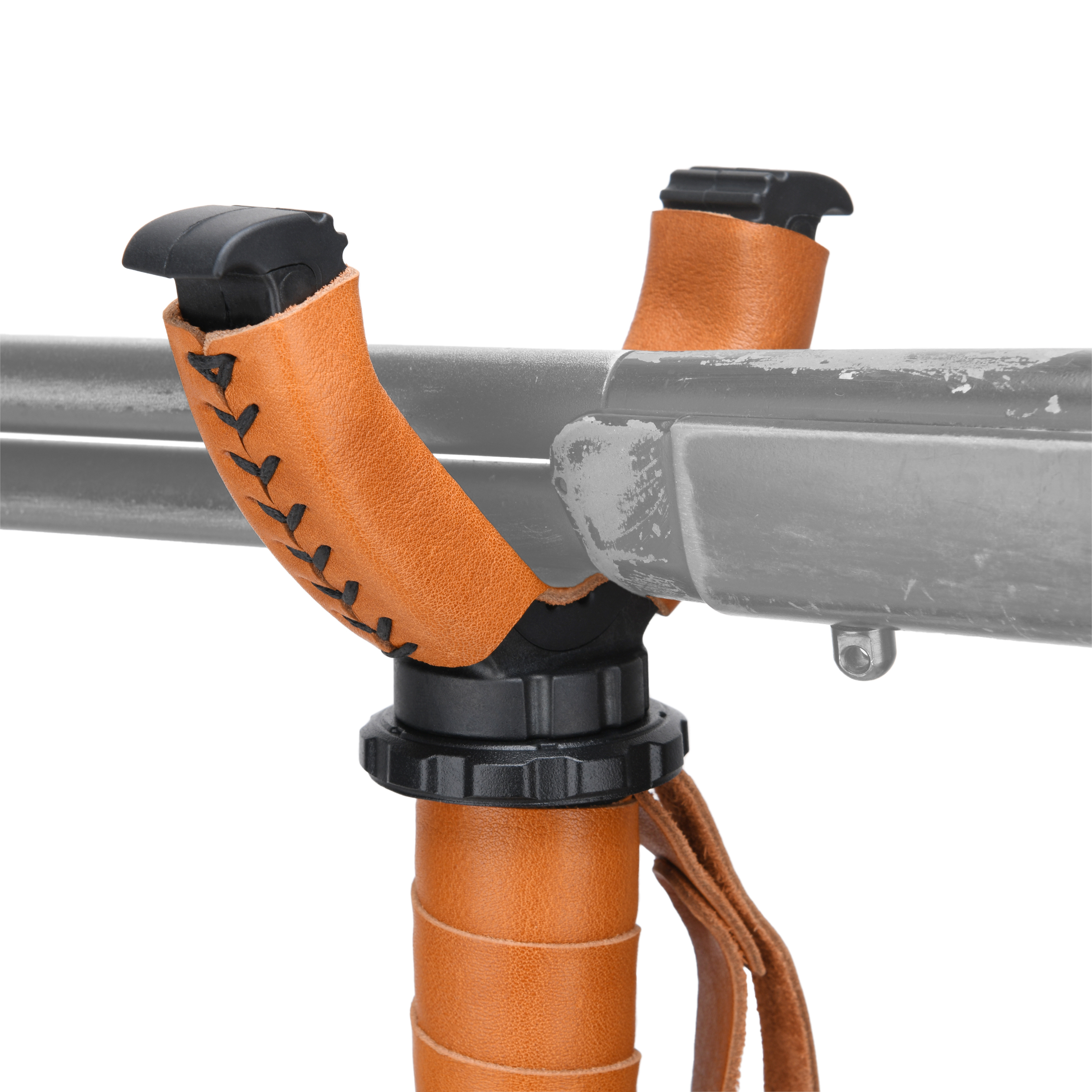 WAYNE'S DOG Shooting Stick Monopod Gun Rifle Shooting Rest with V Yoke, Whole Sheet Leather Wrap