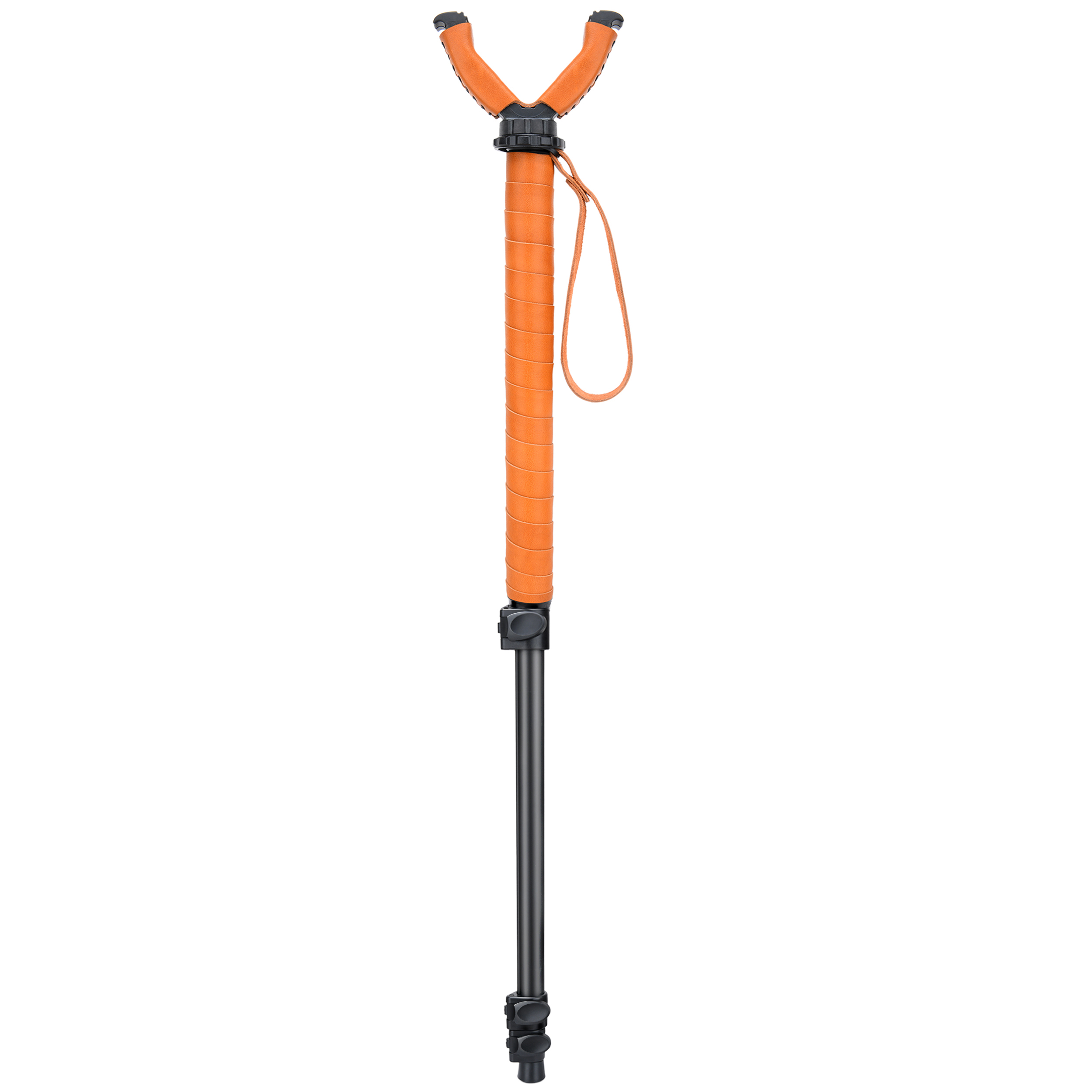 WAYNE'S DOG Shooting Stick Monopod Gun Rifle Shooting Rest with V Yoke, Whole Sheet Leather Wrap