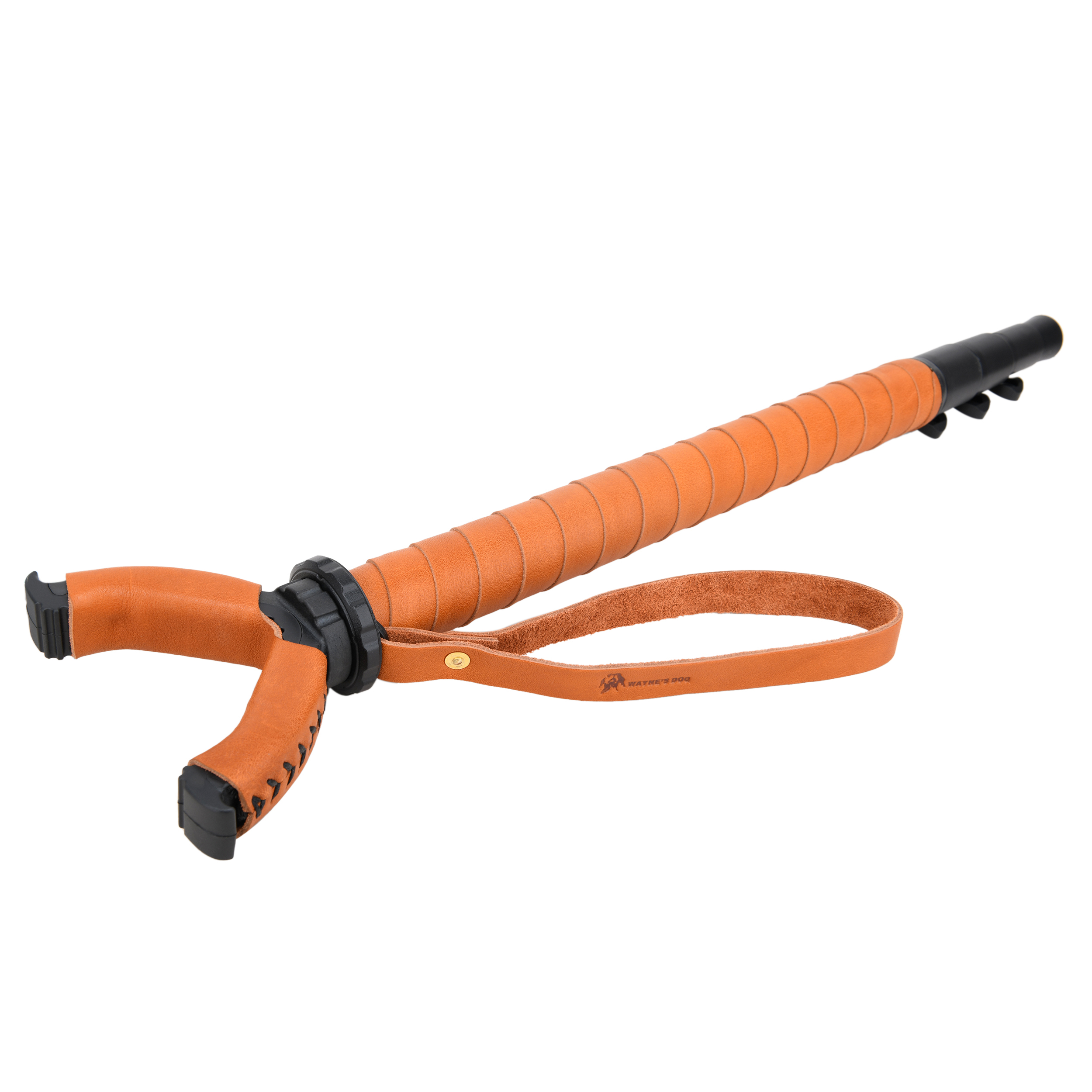 WAYNE'S DOG Shooting Stick Monopod Gun Rifle Shooting Rest with V Yoke, Whole Sheet Leather Wrap