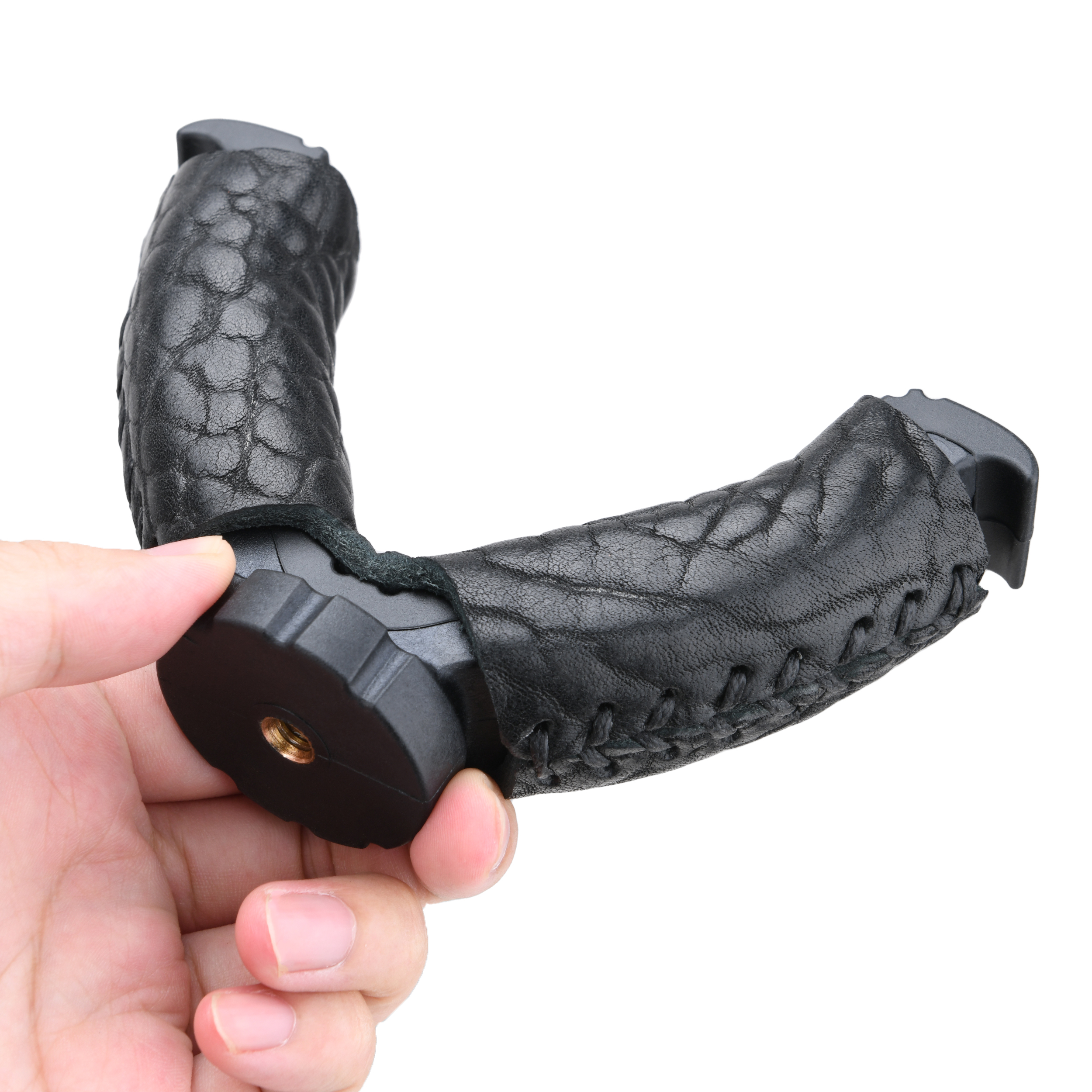 WAYNE'S DOG Shooting Stick Monopod Gun Rifle Shooting Rest with V Yoke, Whole Sheet Leather Wrap