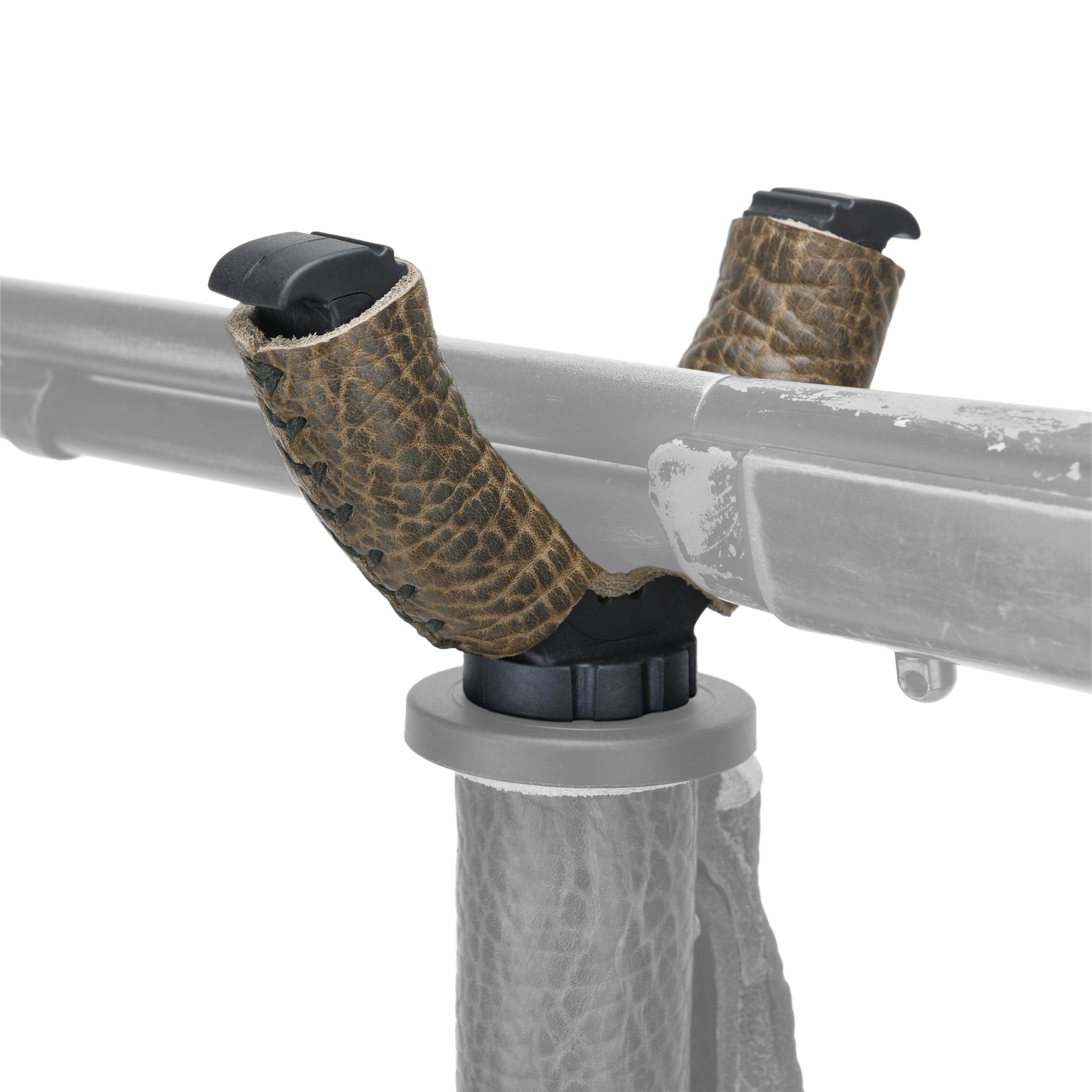 WAYNE'S DOG Shooting Stick Monopod Gun Rifle Shooting Rest with V Yoke, Whole Sheet Leather Wrap