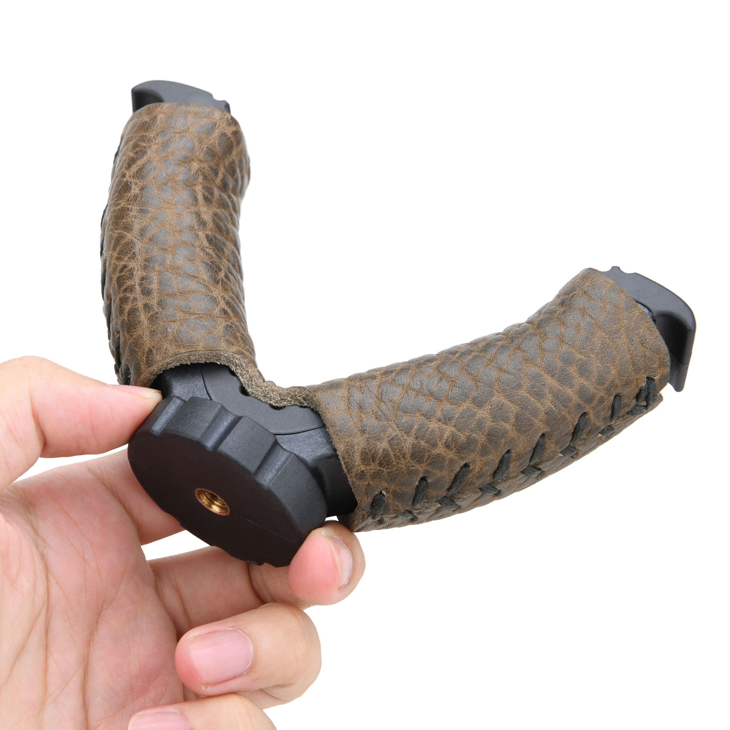 WAYNE'S DOG Shooting Stick Monopod Gun Rifle Shooting Rest with V Yoke, Whole Sheet Leather Wrap