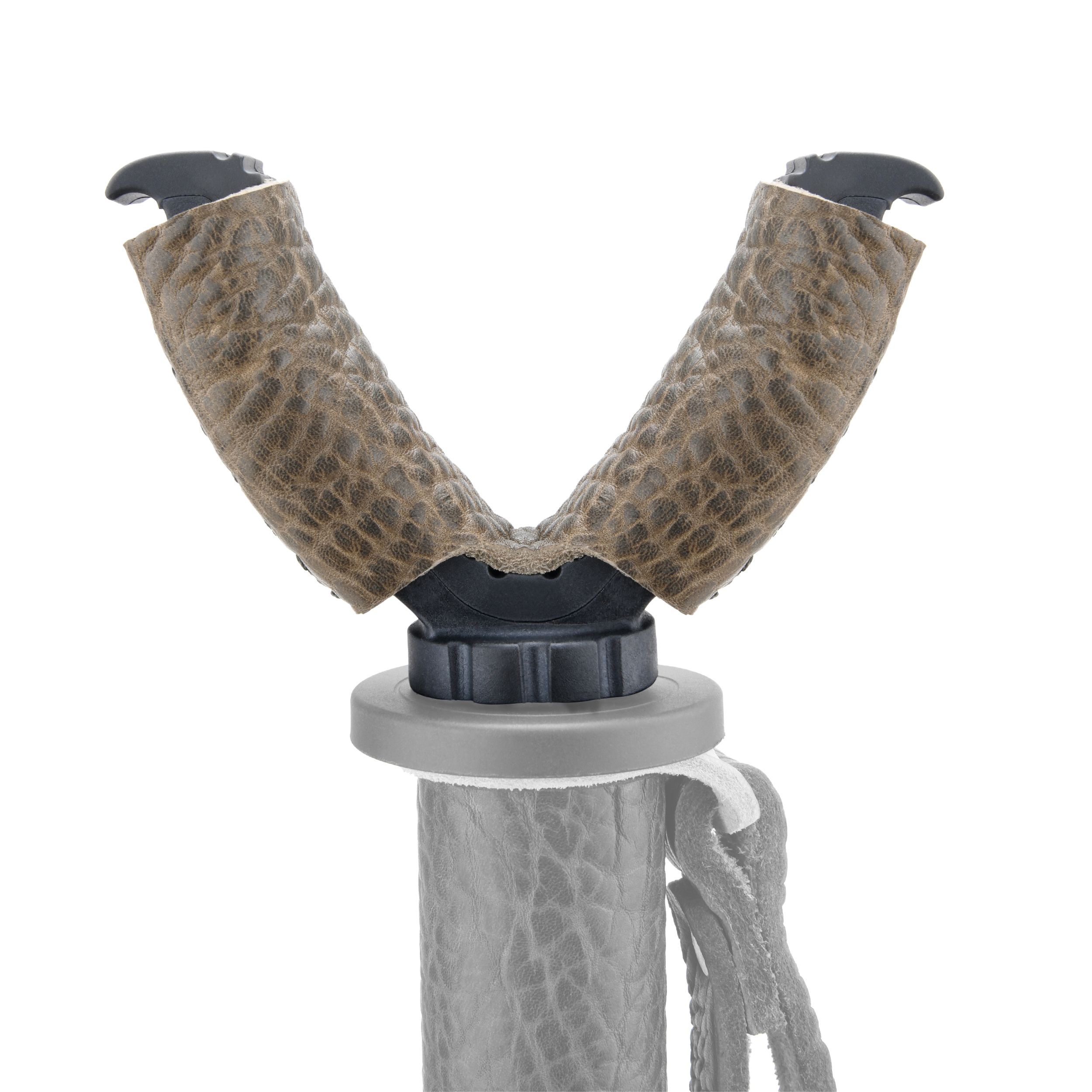 WAYNE'S DOG Shooting Stick Monopod Gun Rifle Shooting Rest with V Yoke, Whole Sheet Leather Wrap