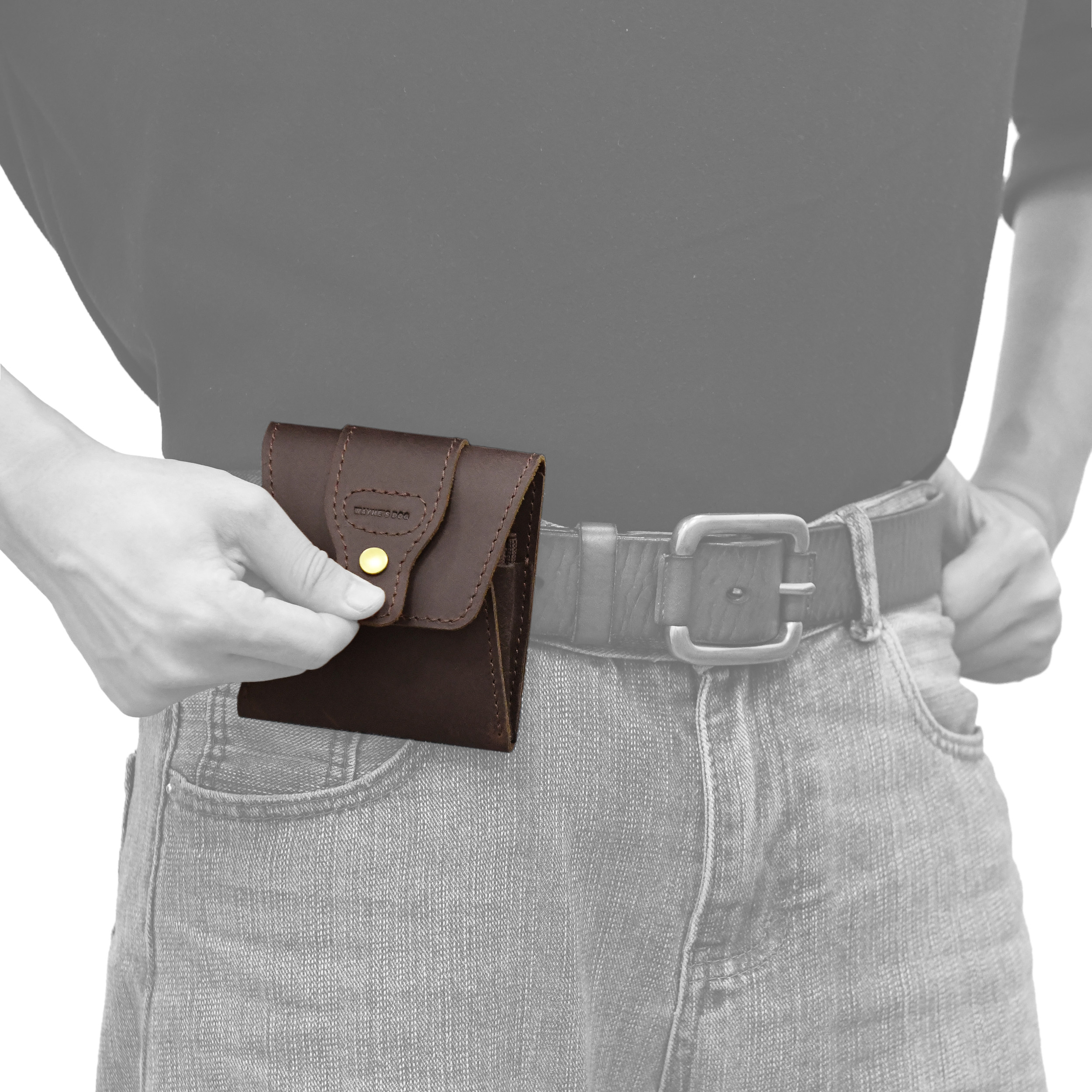 WAYNE'S DOG Leather Rifle Ammo Wallet Shell Cartridge Pouch Holder Ammo Carrier .308 .30-06