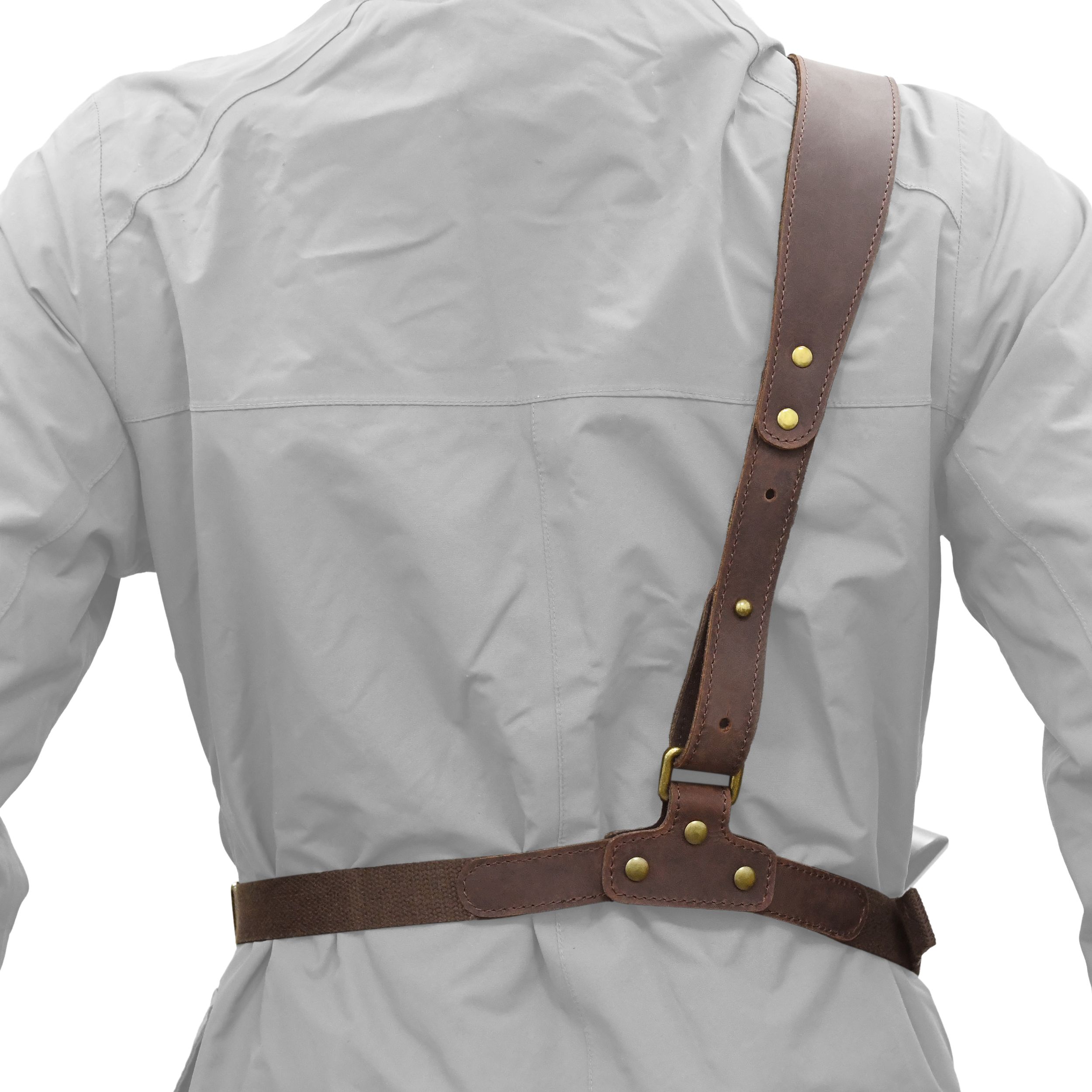 WAYNE'S DOG Adjustable Cowhide Leather Chest Rig Pistol Holster with Shoulder Strap