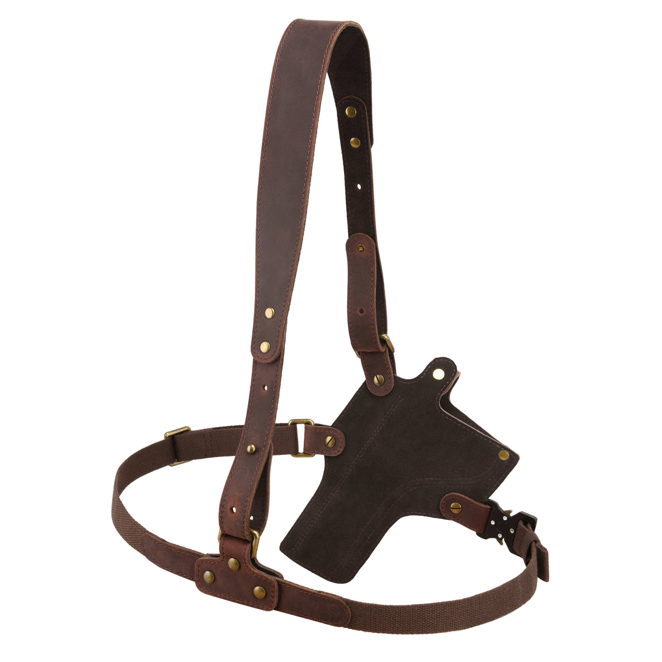 WAYNE'S DOG Adjustable Cowhide Leather Chest Rig Pistol Holster with Shoulder Strap