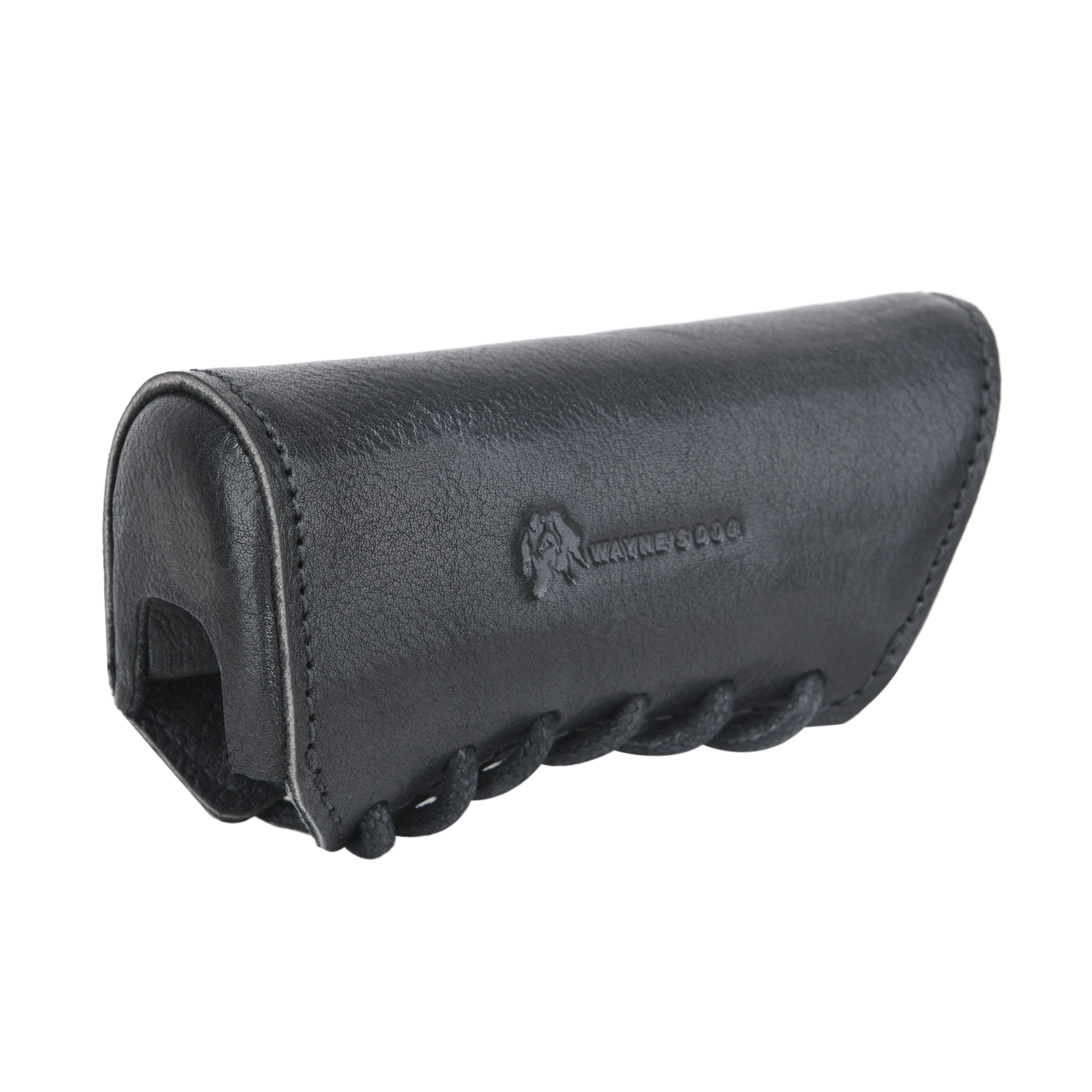 WAYNE'S DOG Black Leather Q Pistol Brace Cheek Riser