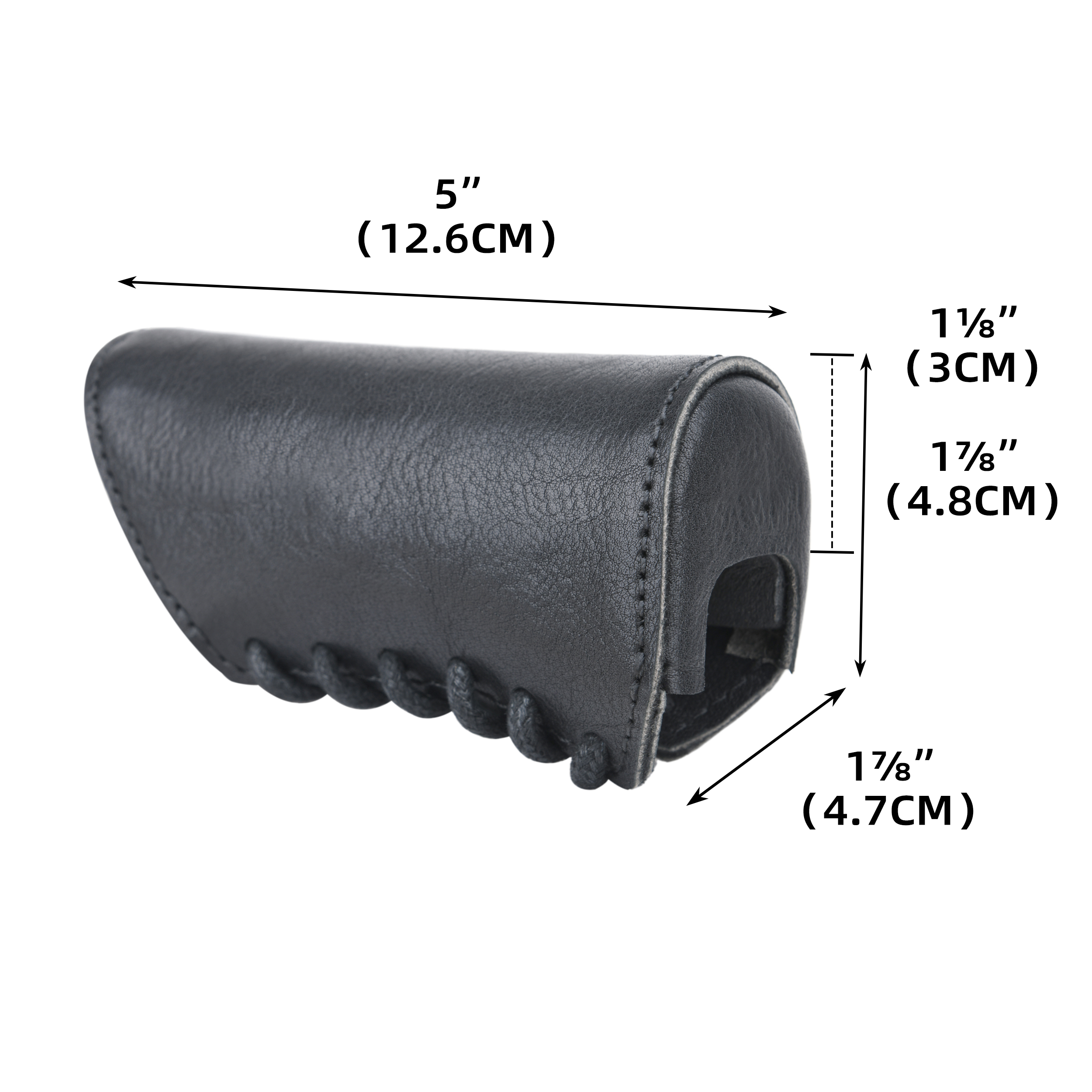 WAYNE'S DOG Black Leather Q Pistol Brace Cheek Riser