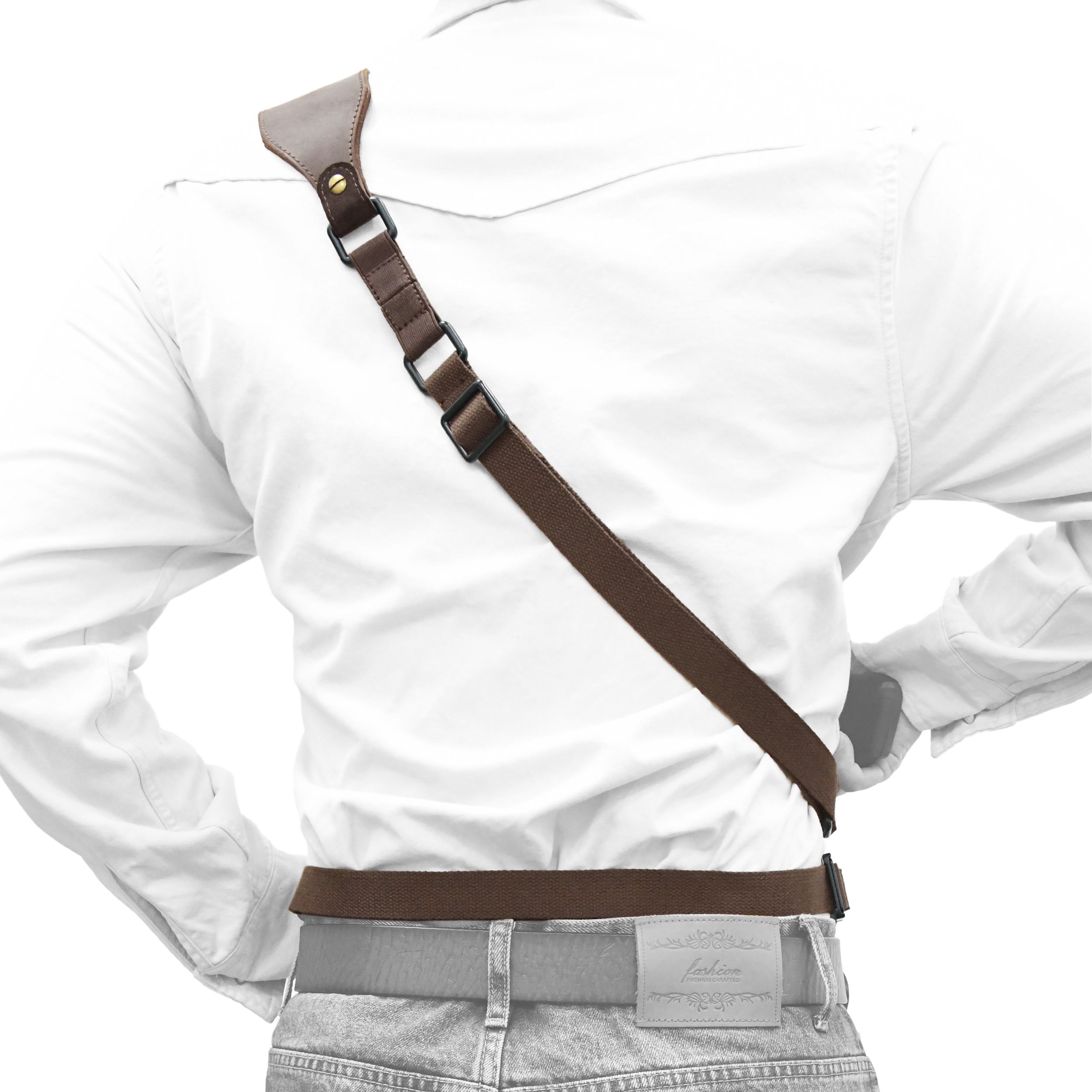 WAYNE'S DOG Leather Shoulder Holster System with Double Magazine Carrier | Leather Gun Holster for Concealed Carry