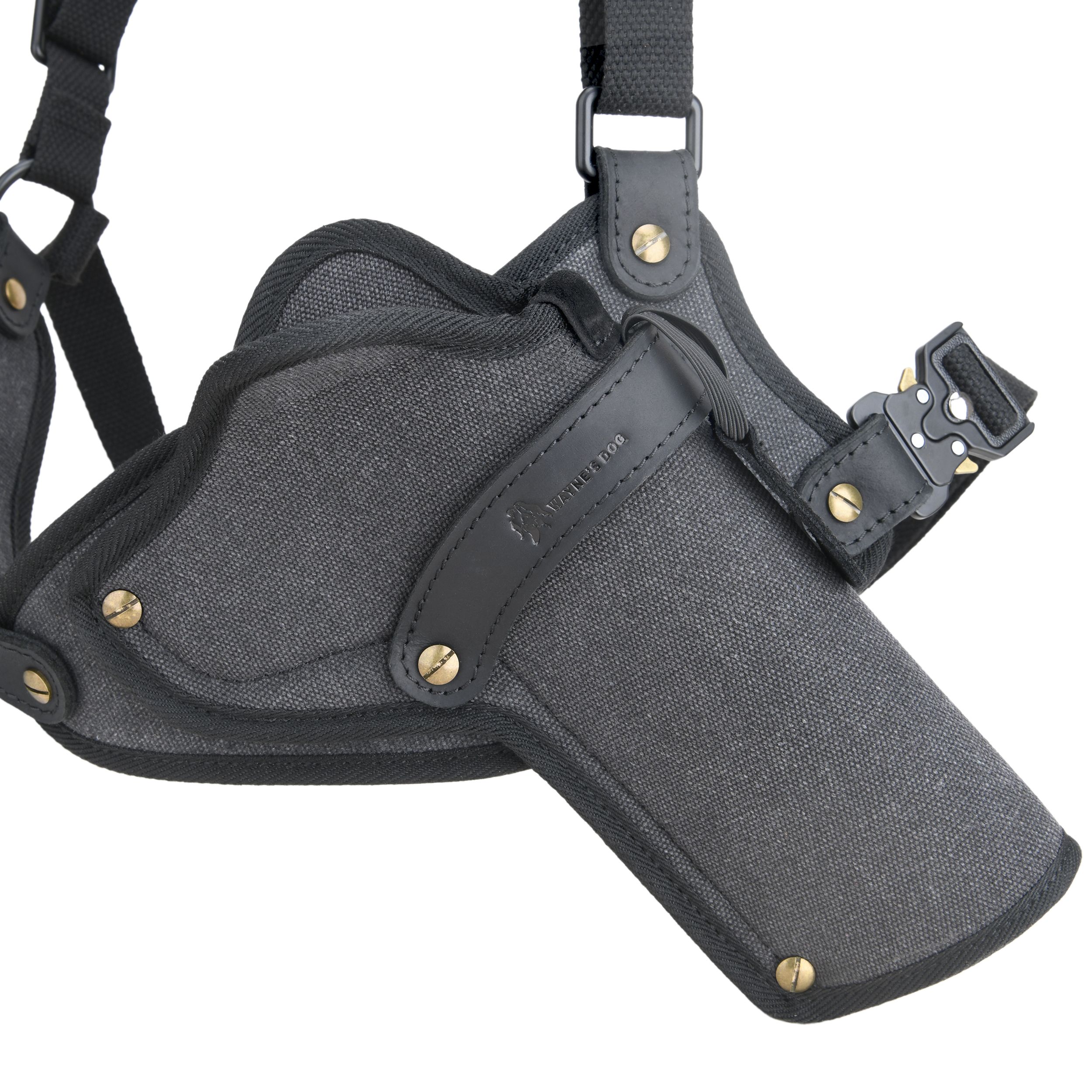 Canvas Pistol Chest Holster with Double Speedloader Holder Suit for Right Handed