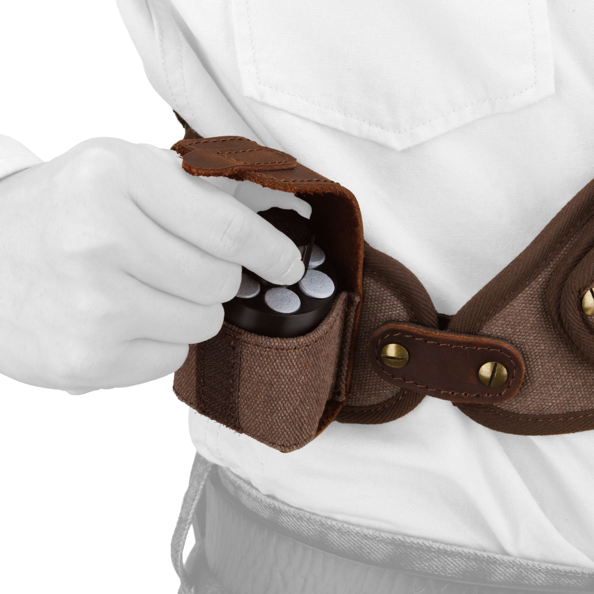 Canvas Pistol Chest Holster with Double Speedloader Holder Suit for Right Handed