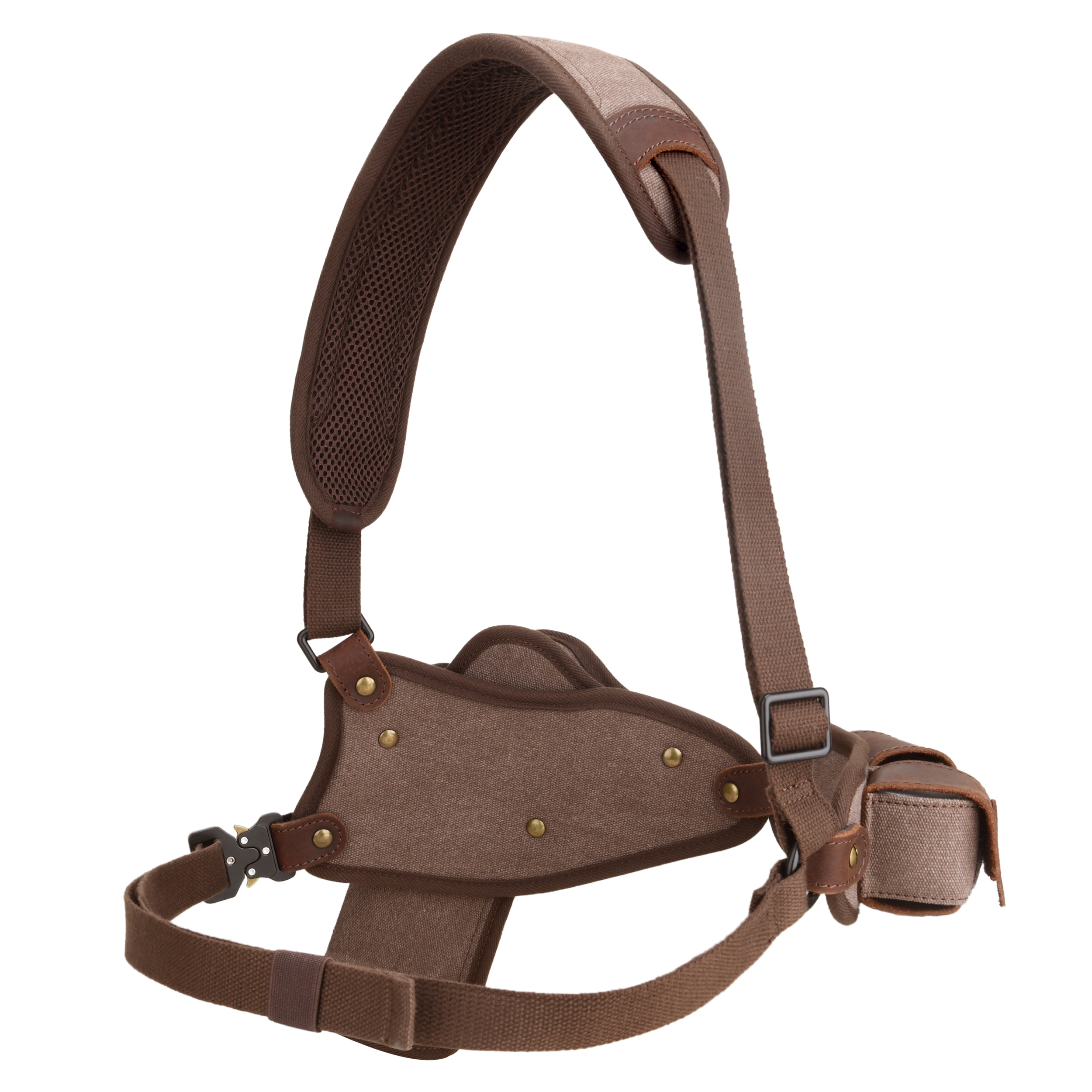 Canvas Pistol Chest Holster with Double Speedloader Holder Suit for Right Handed