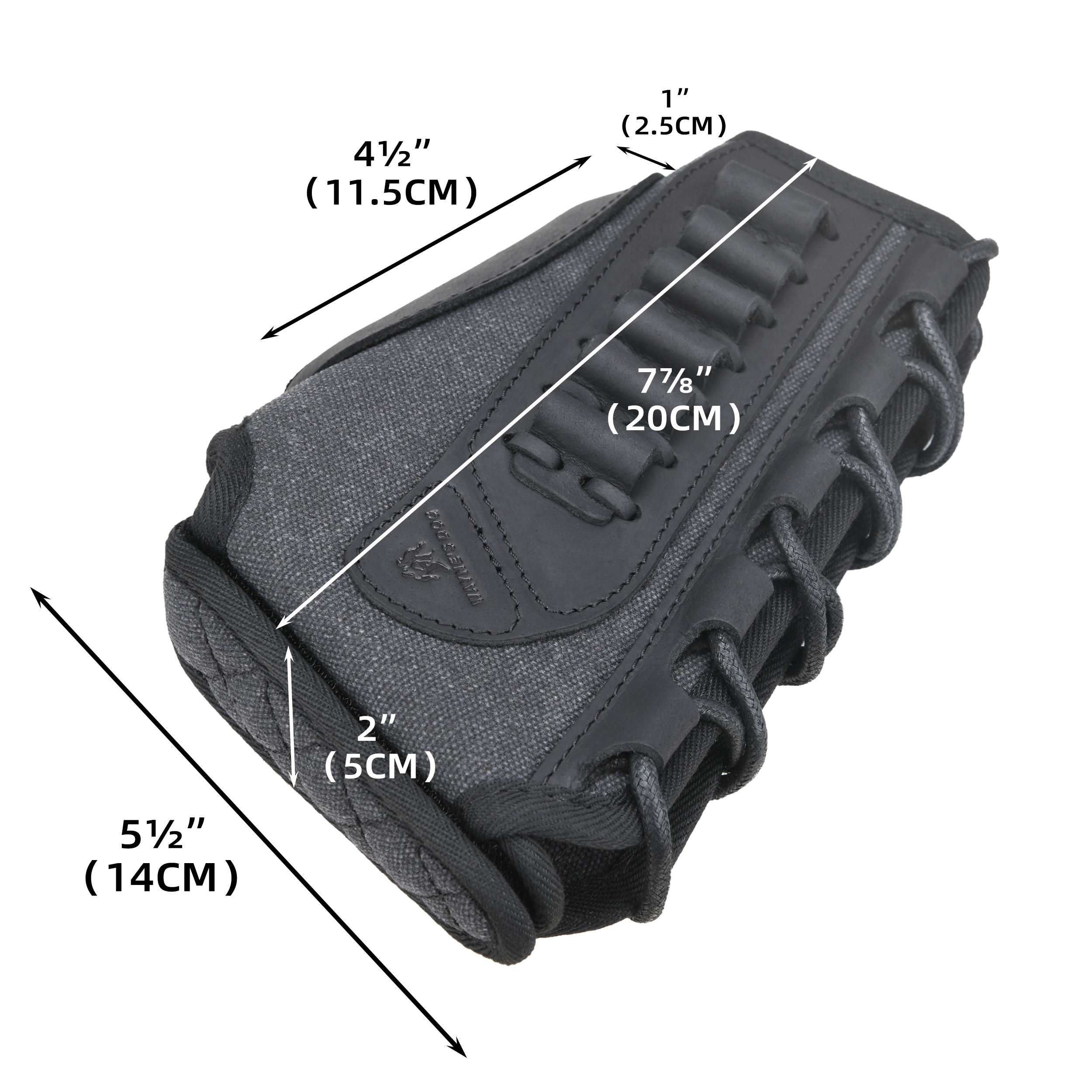 WAYNE'S DOG Canvas Rifle Buttstock with 1 Inch Cheek Rest Riser for .30/30 .223 .22LR .308
