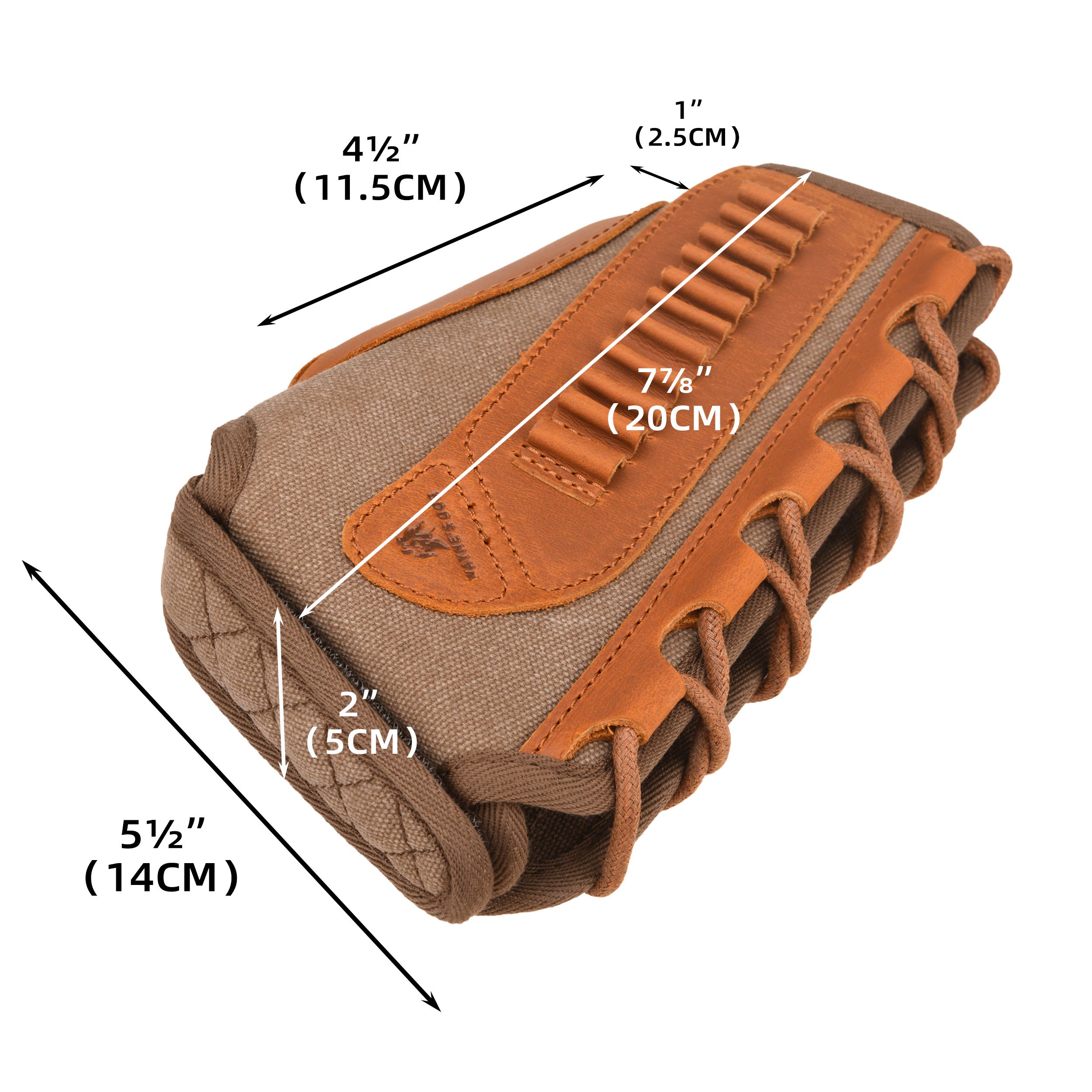 WAYNE'S DOG Canvas Rifle Buttstock with 1 Inch Cheek Rest Riser for .30/30 .223 .22LR .308