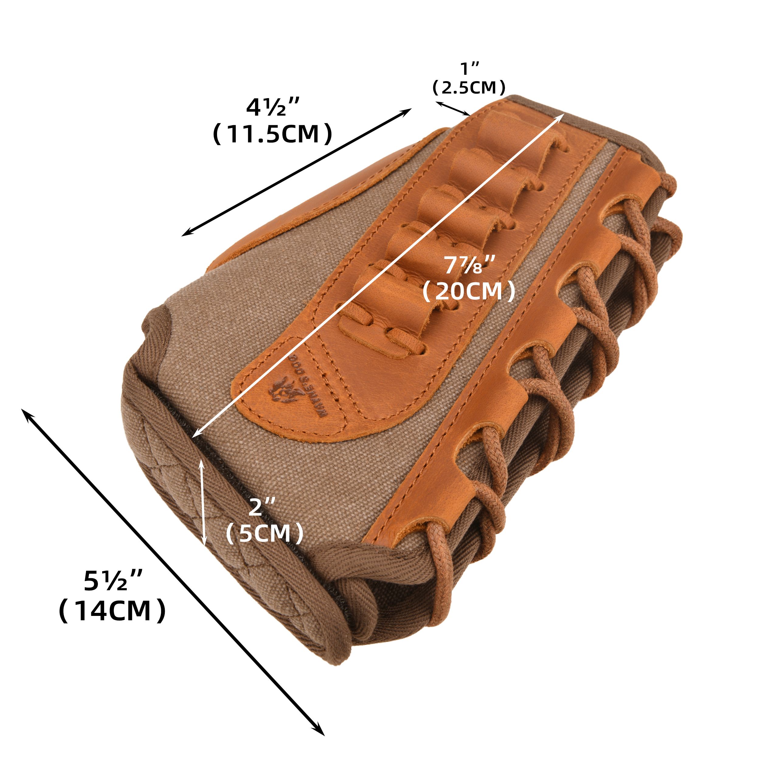 WAYNE'S DOG Canvas Rifle Buttstock with 1 Inch Cheek Rest Riser for .30/30 .223 .22LR .308