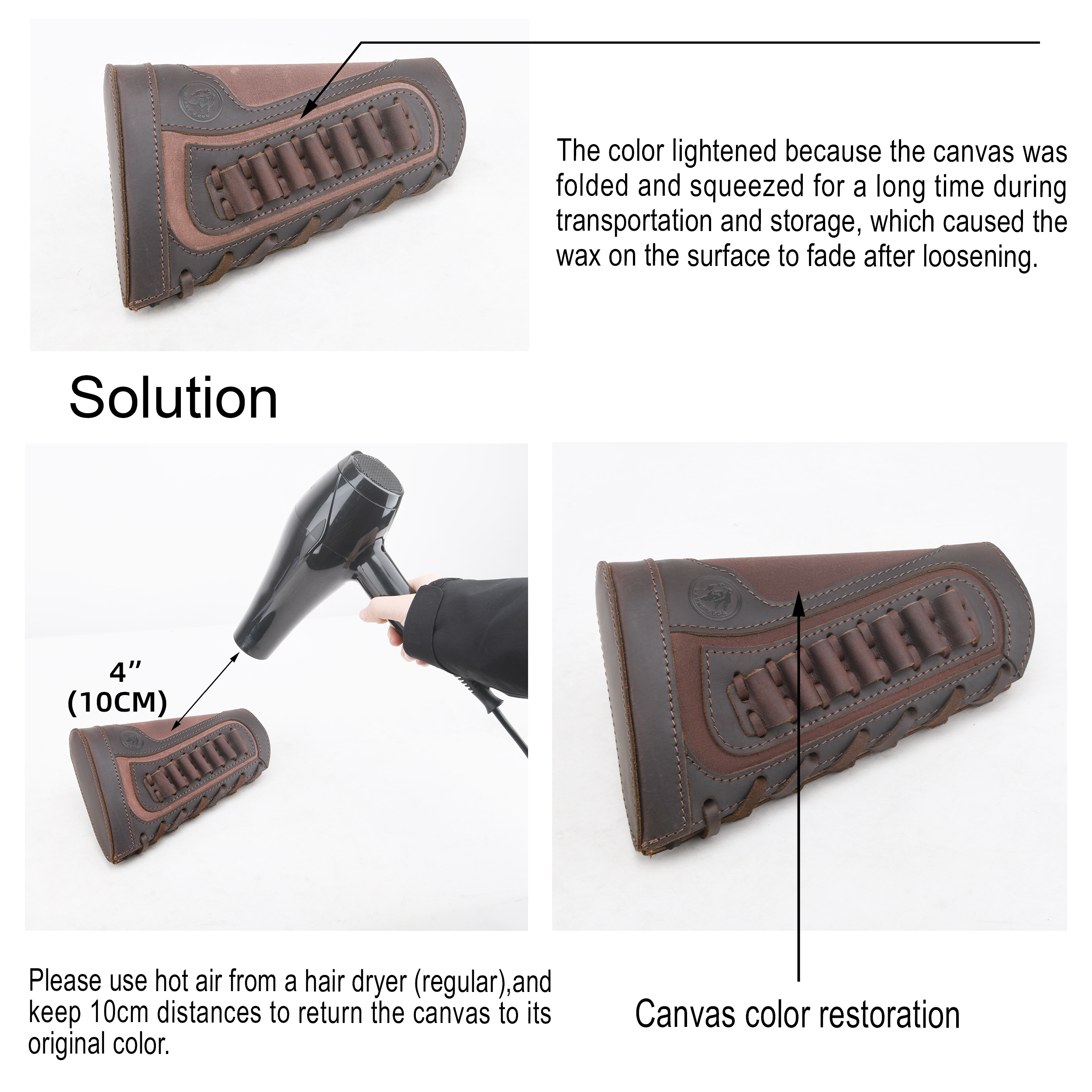 WAYNE'S DOG Leather Canvas Rifle Gun Buttstock Cover for .30/30.308.22