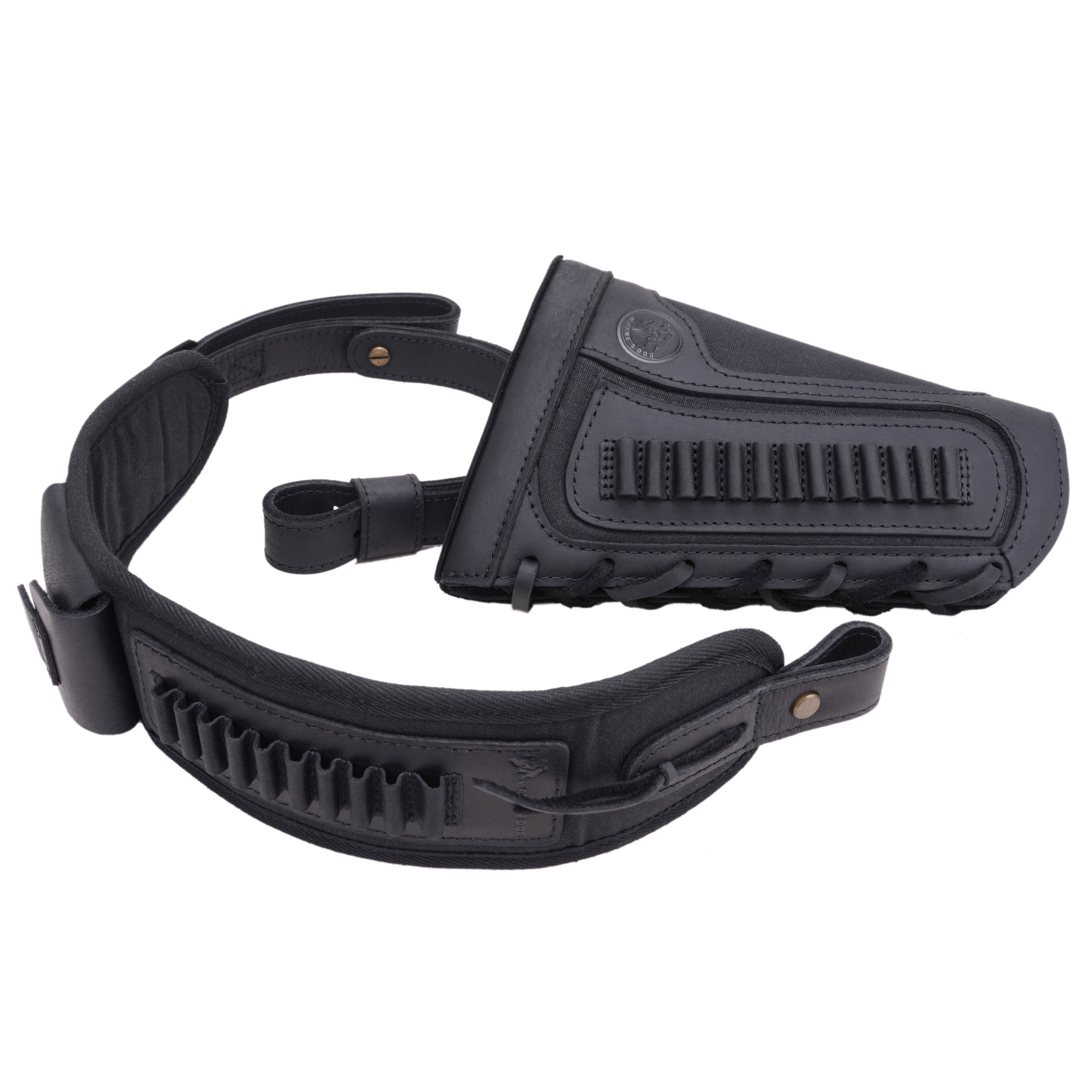 1 Combo Leather Rifle Shotgun Buttstock with Sling.22LR.357.308 12GA